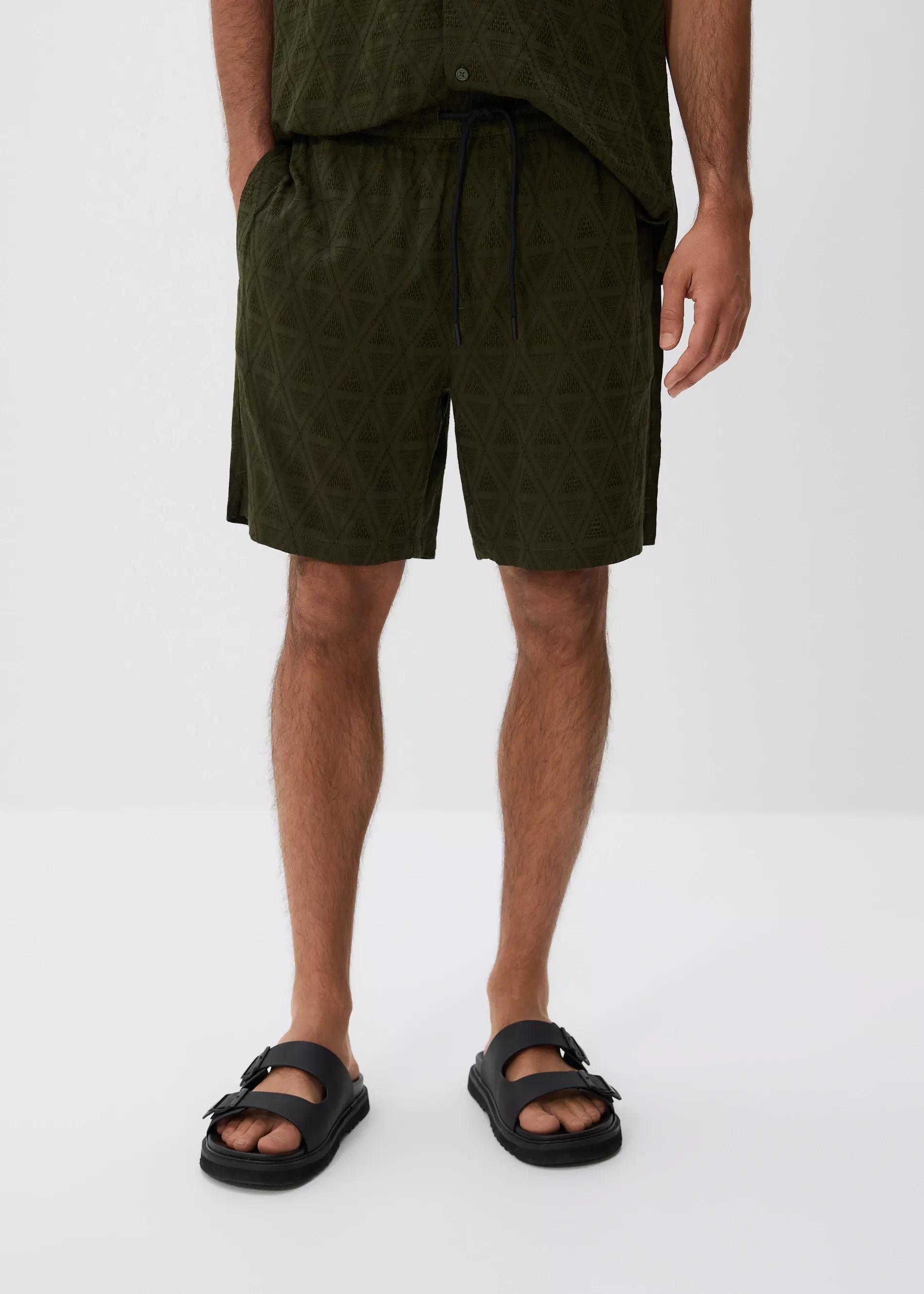 Green Slim Fit Shorts, Khaki, medium