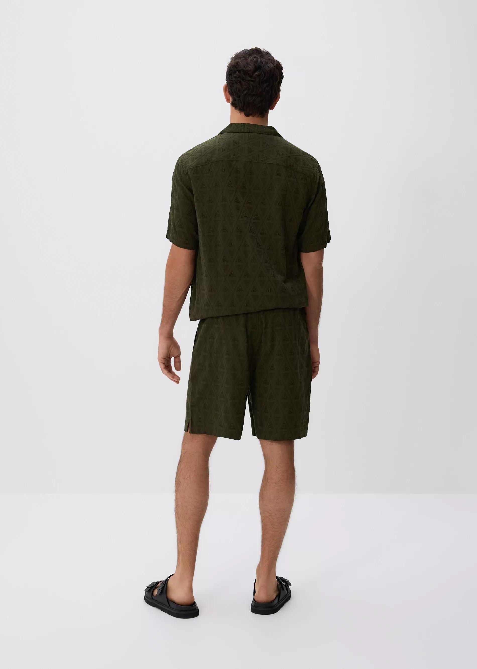 Green Slim Fit Shorts, Khaki, medium