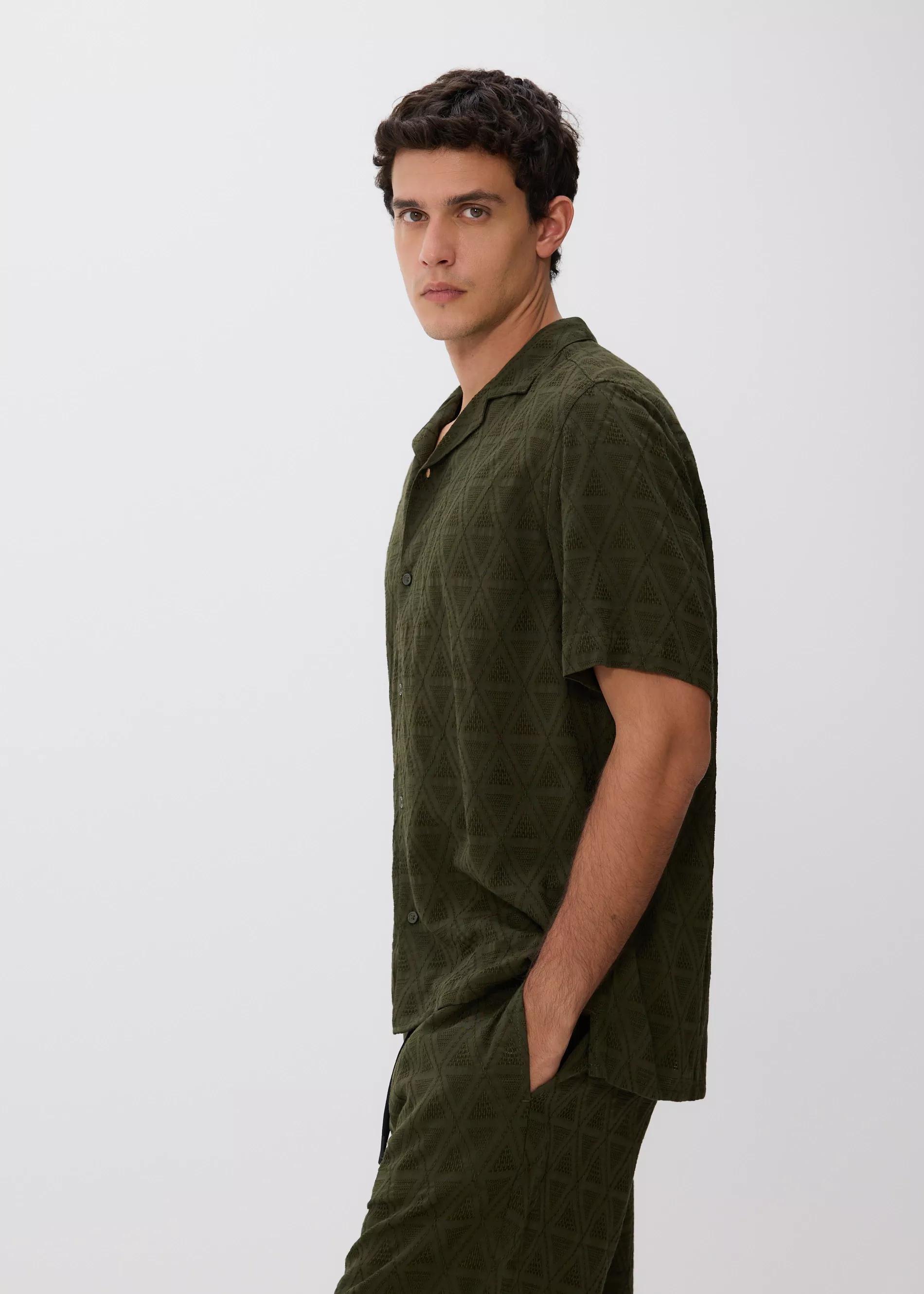 Green Slim Fit Shorts, Khaki, large image number 3