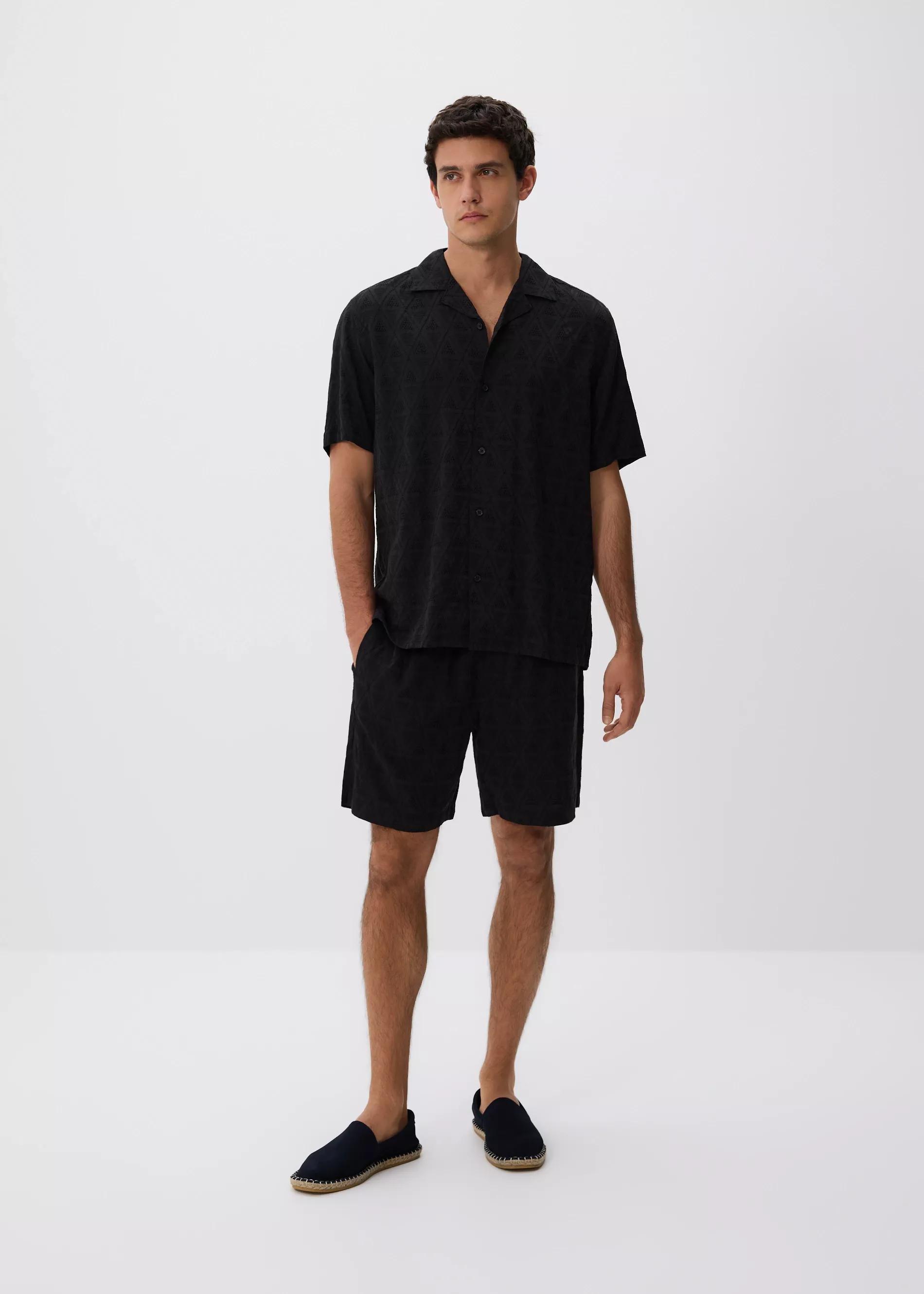Black Slim Fit Shorts, , large image number 1