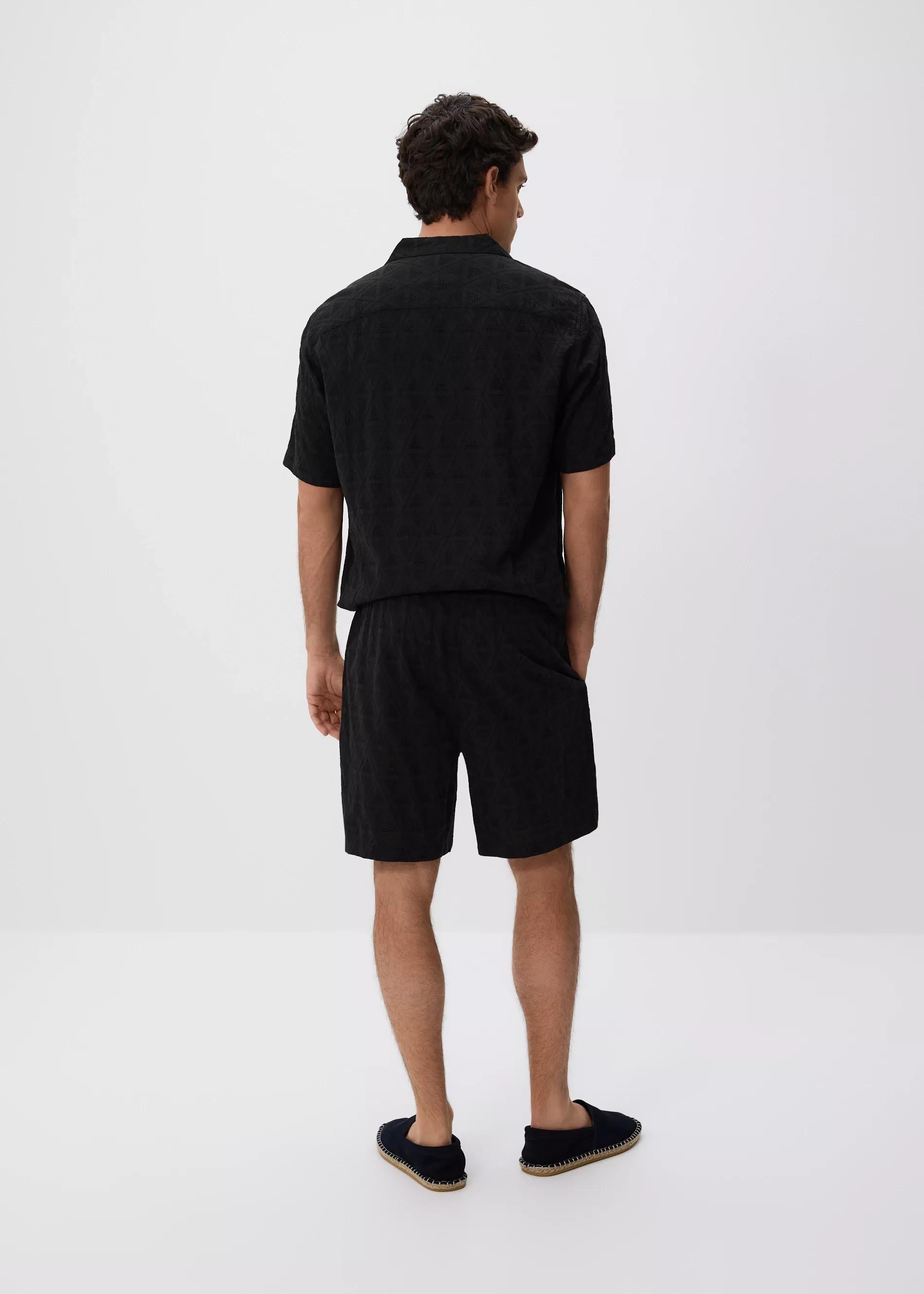 Black Slim Fit Shorts, , large image number 2