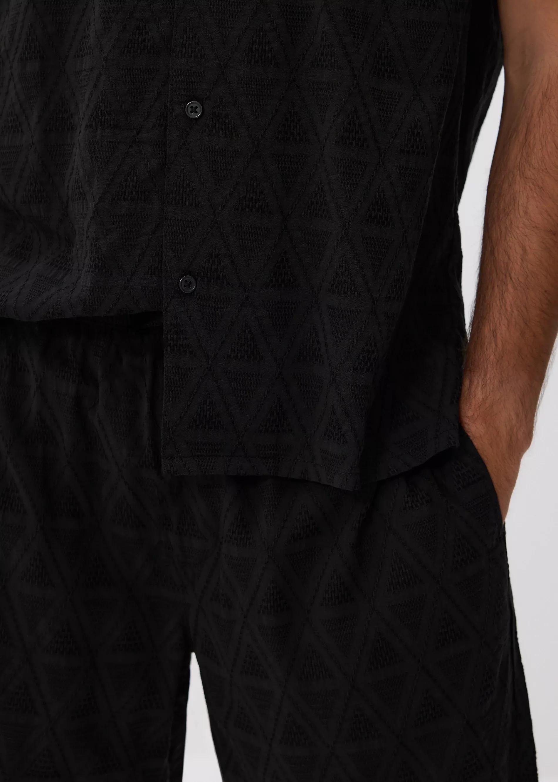 Black Slim Fit Shorts, , large image number 3