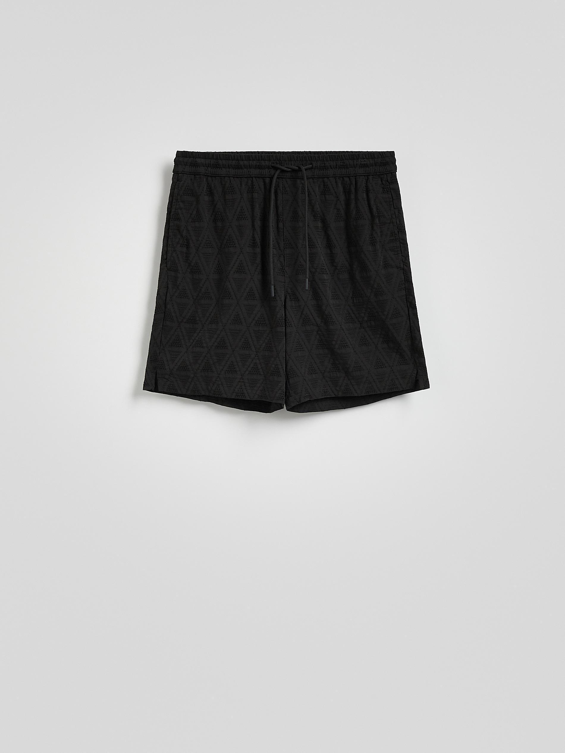 Black Slim Fit Shorts, Black, large image number 4
