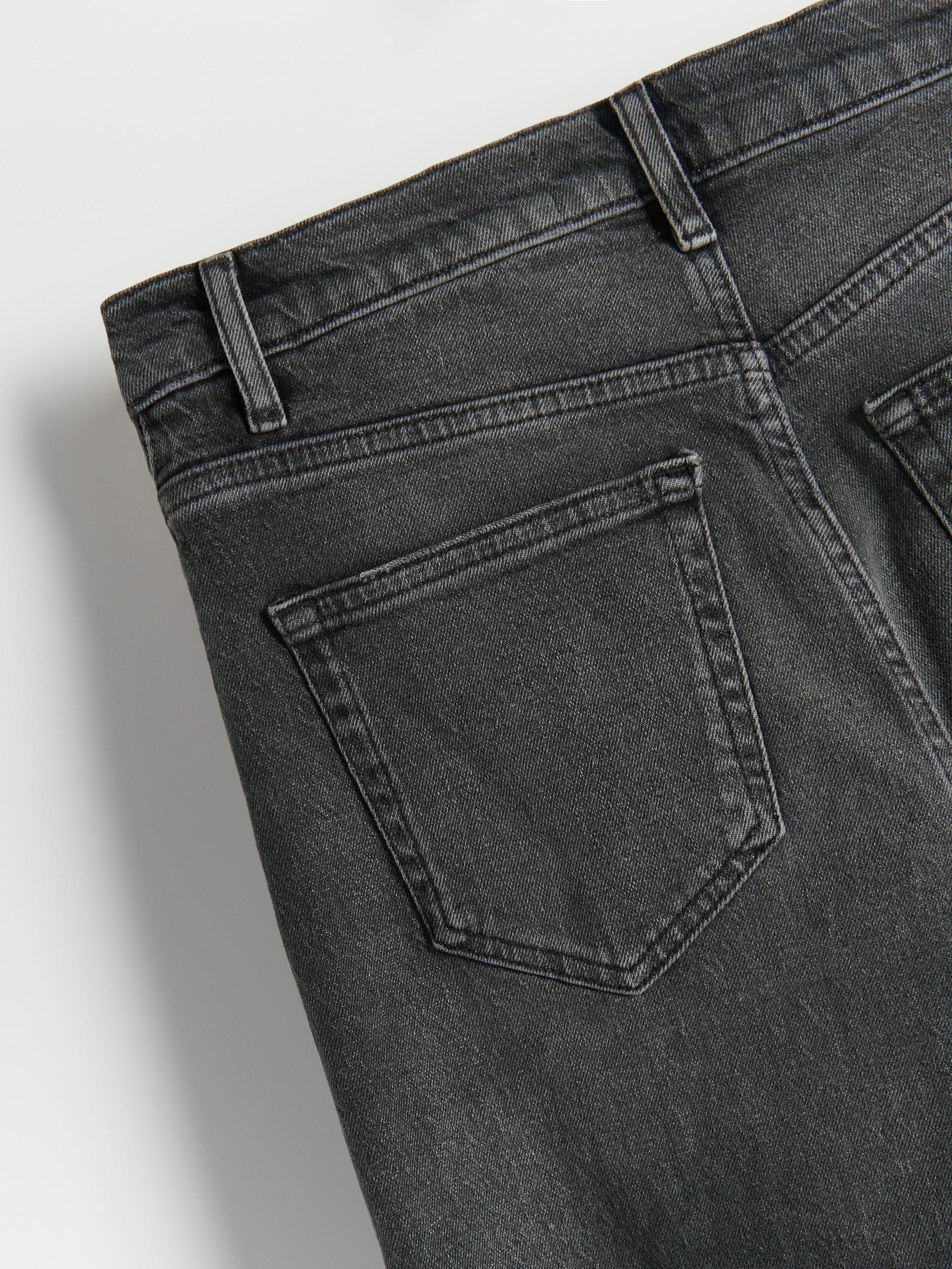 Black Mid Rise Wide Leg Jeans, , large image number 4