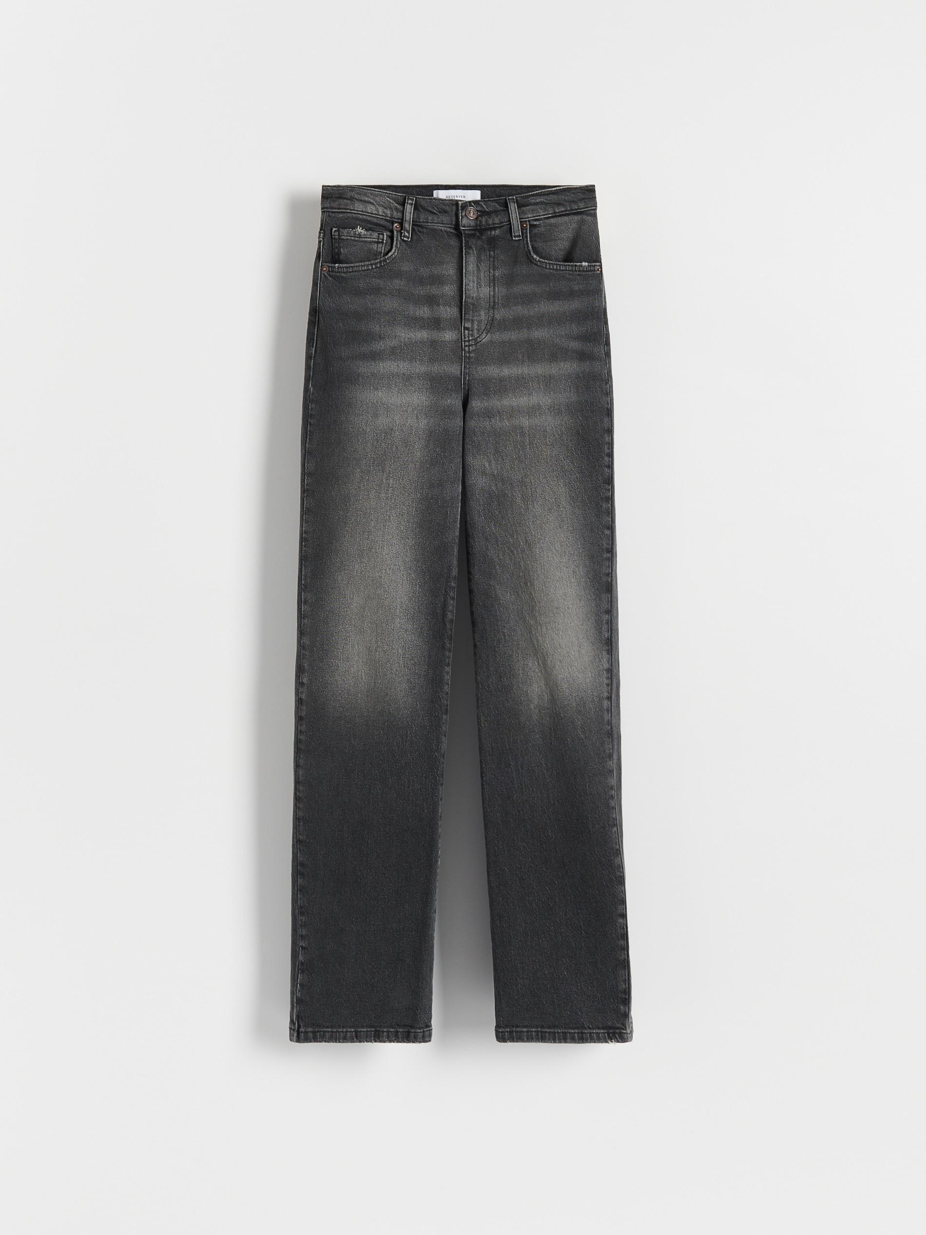 Black Mid Rise Wide Leg Jeans, , large image number 5