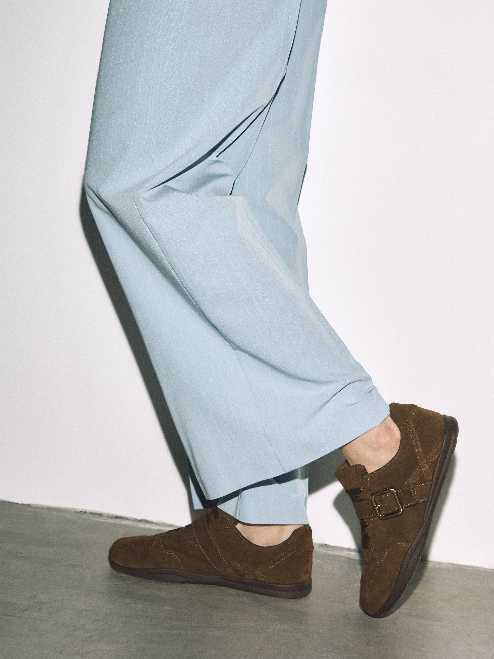 Brown Leather Rich Sneakers, Brown, medium