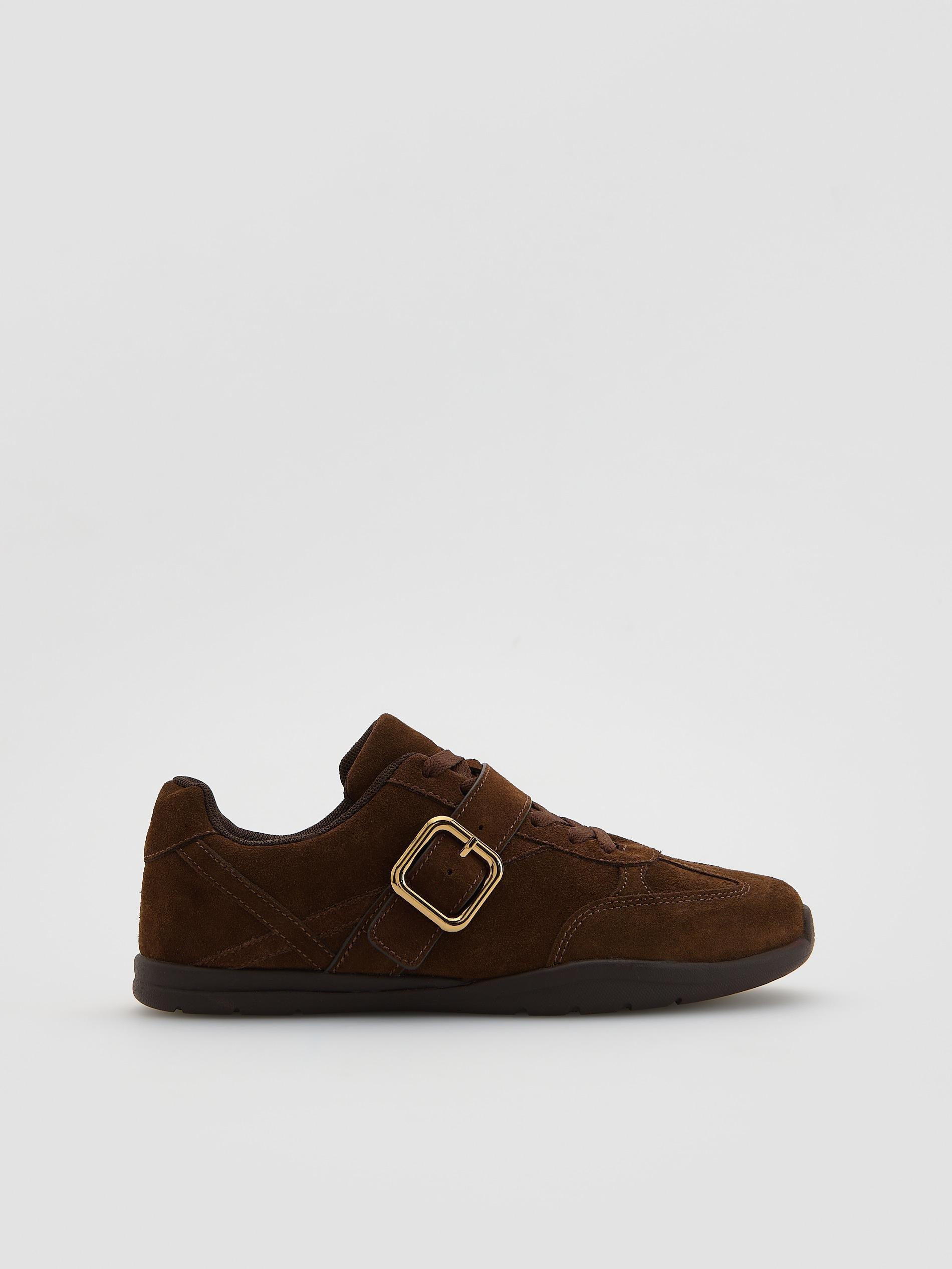 Gold Brown Leather Rich Sneakers, Brown, large image number 3