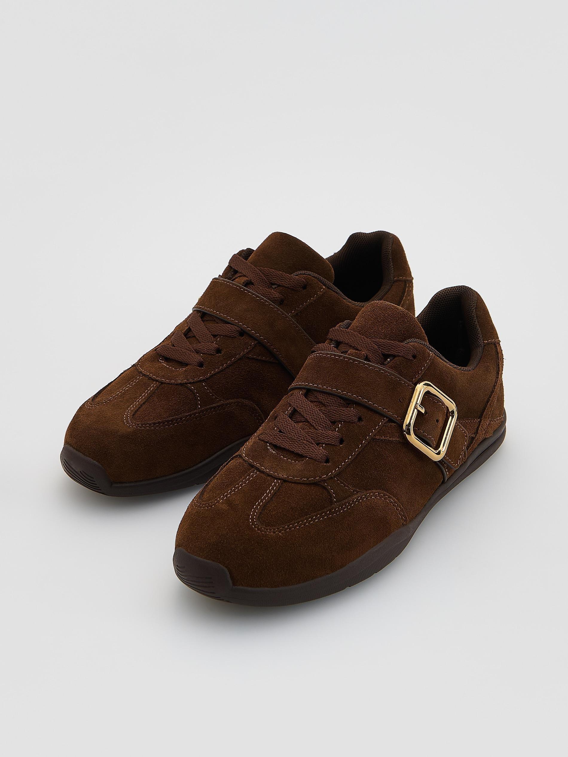 Gold Brown Leather Rich Sneakers, Brown, large image number 4