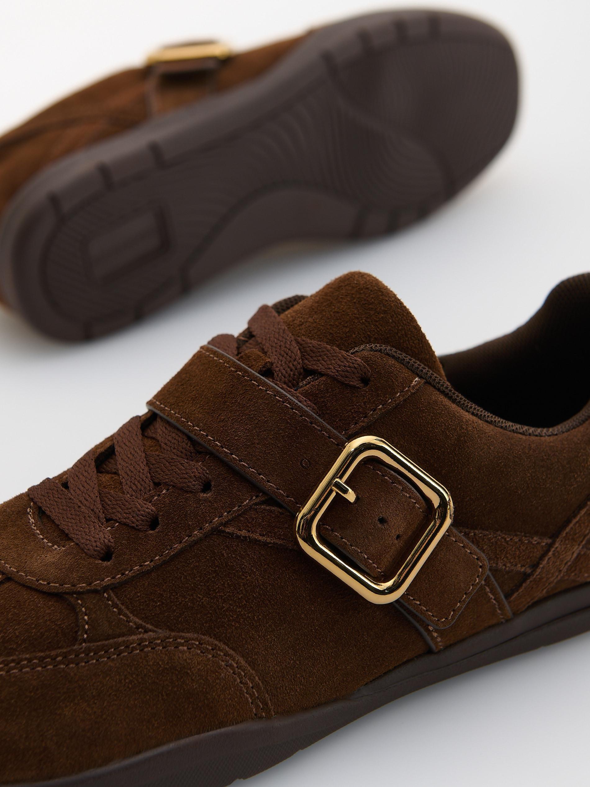 Brown Leather Rich Sneakers, Brown, large image number 5