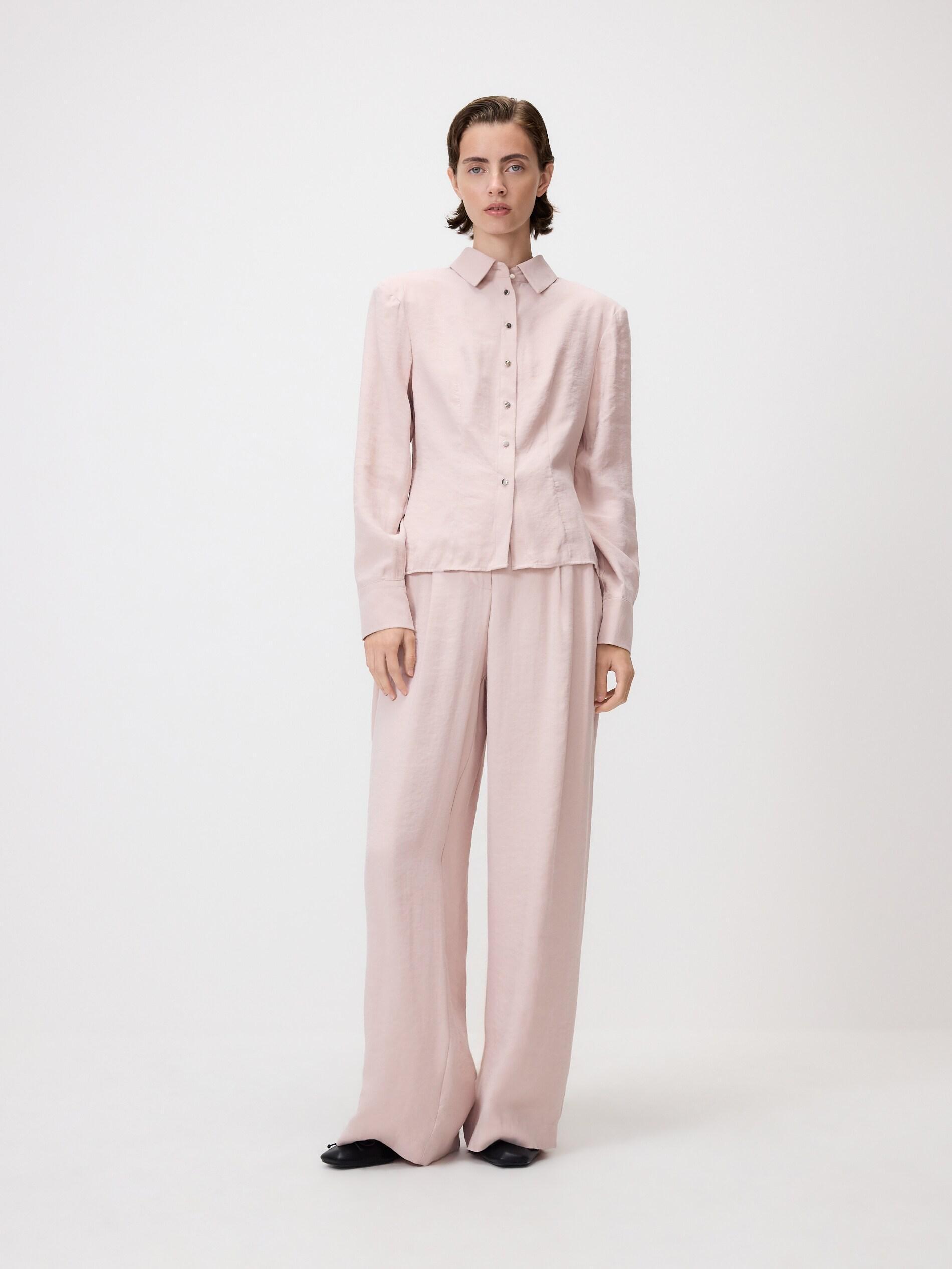 Pink Loose Modal Blend Trousers, Pink, medium