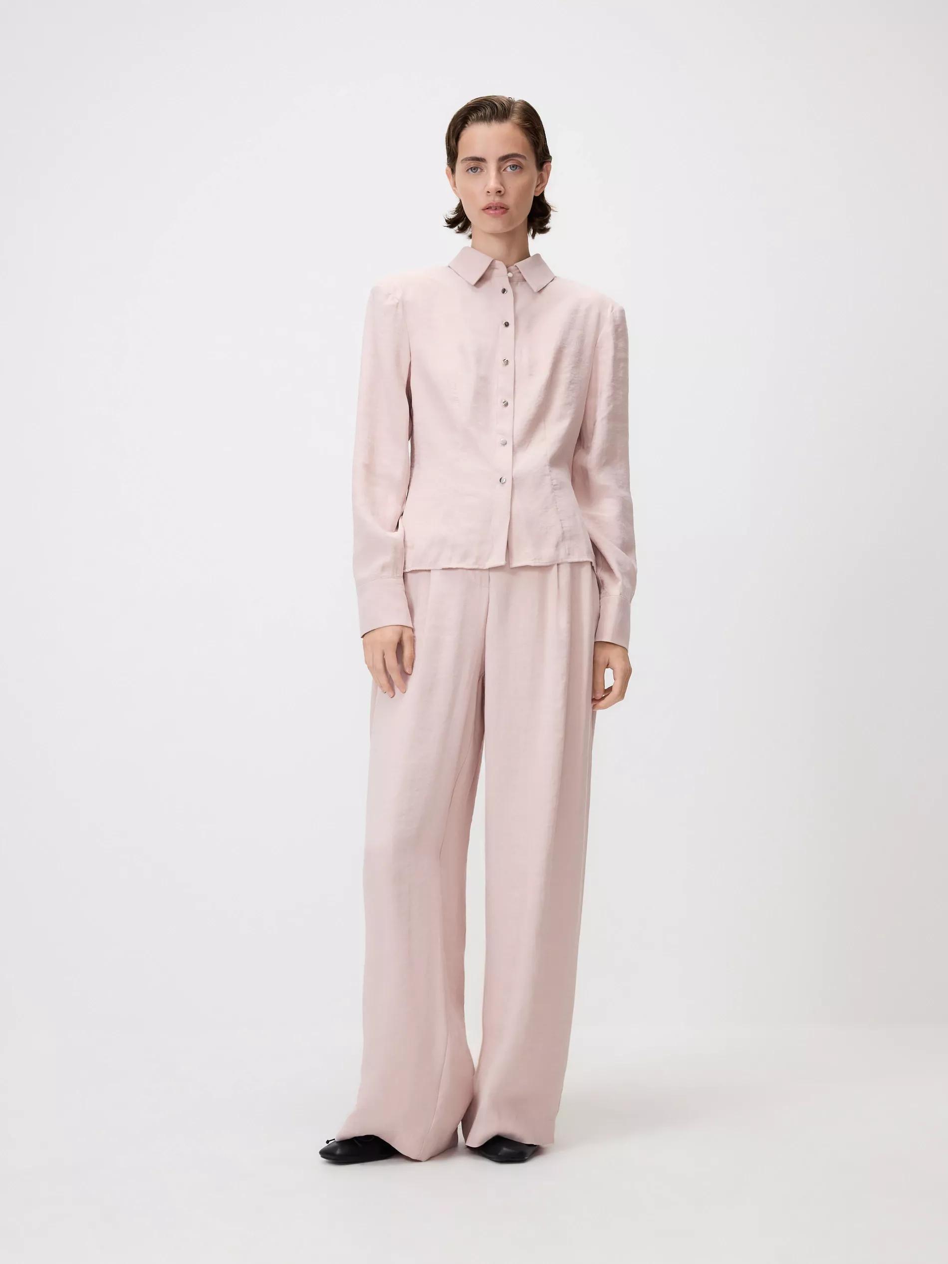 Pink Loose Modal Blend Trousers, Pink, medium