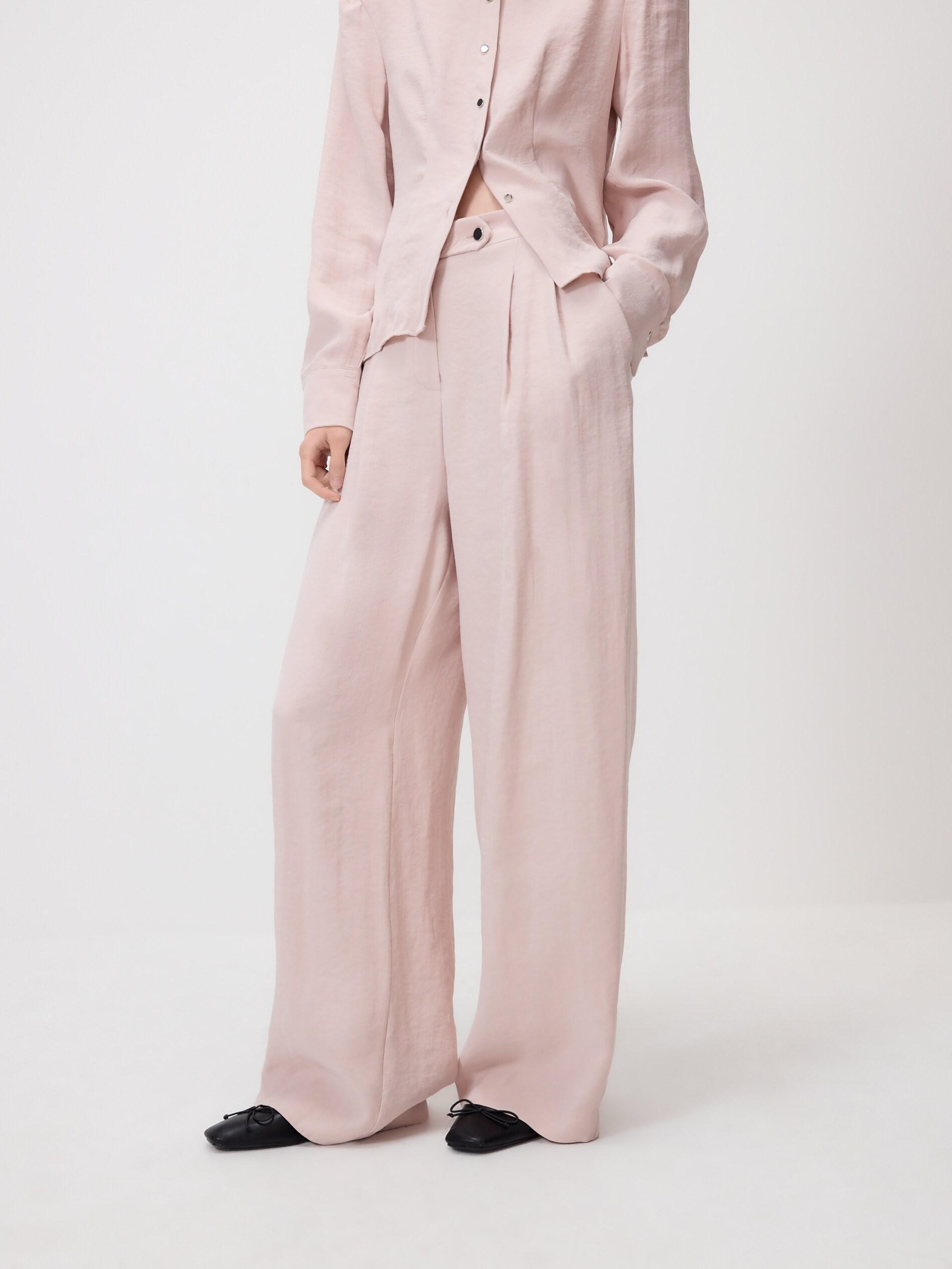 Pink Loose Modal Blend Trousers, Pink, large image number 1