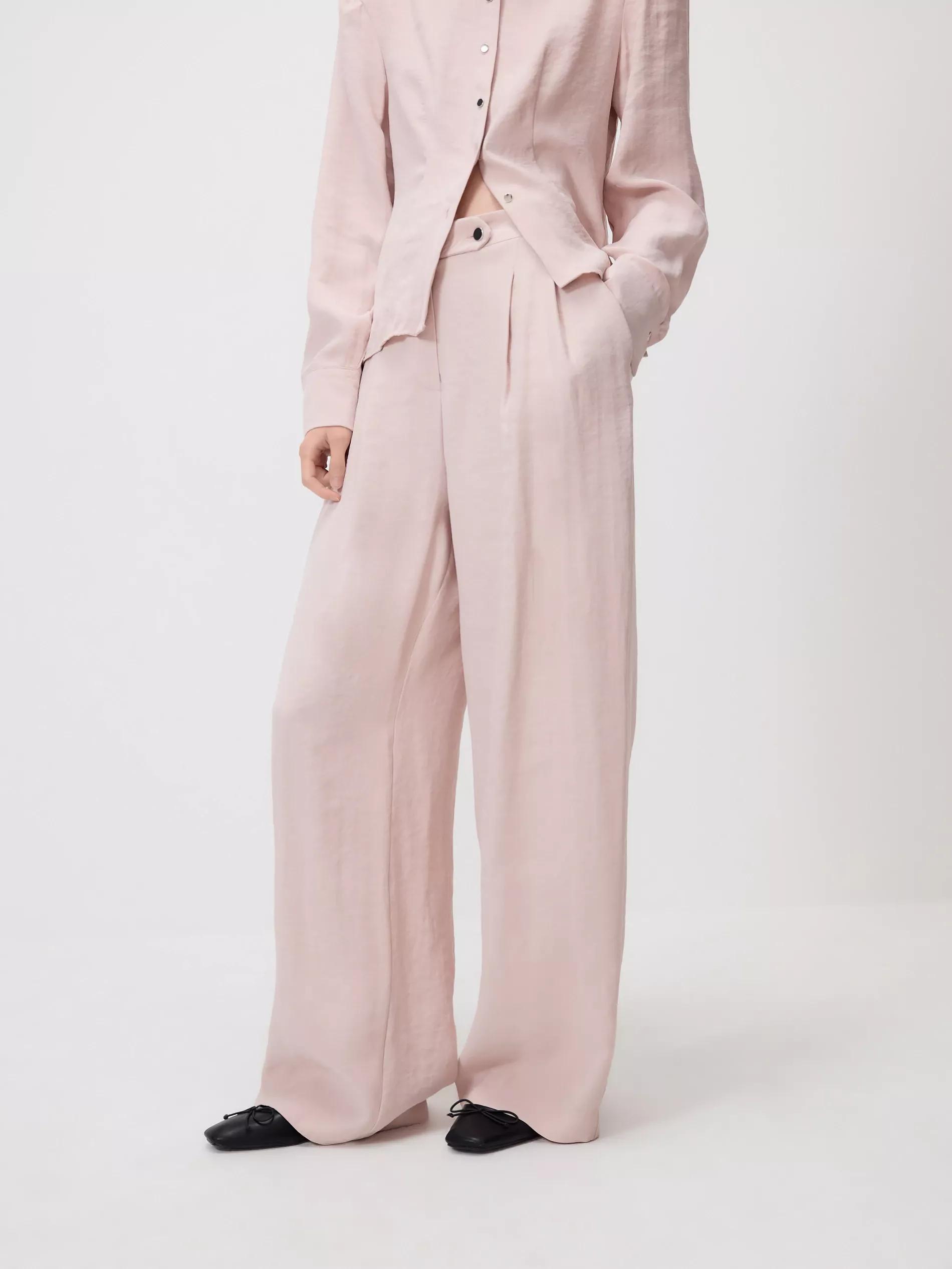 Pink Loose Modal Blend Trousers, Pink, medium