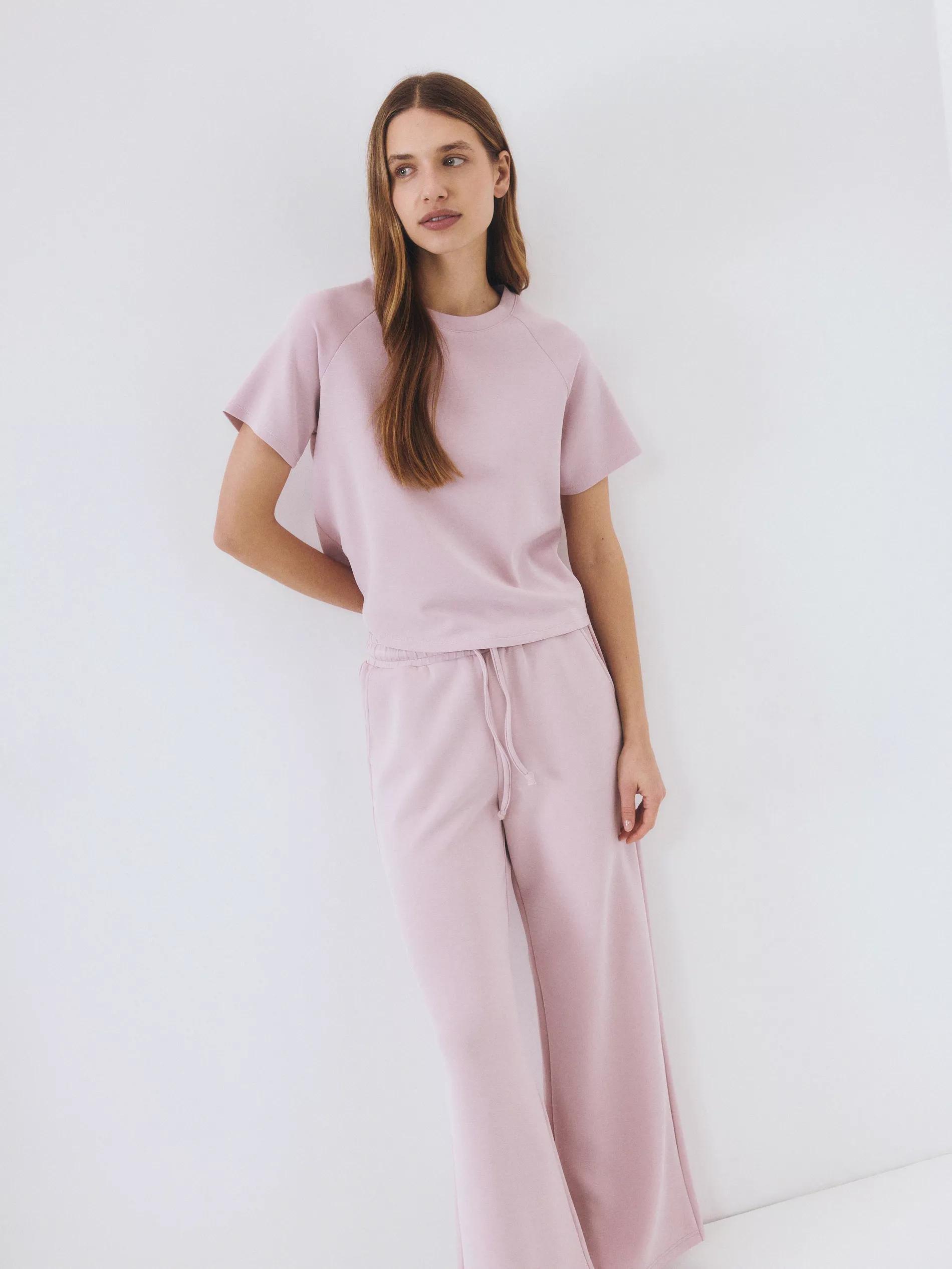 Pink Sweatpants With Added Modal, Pink, medium