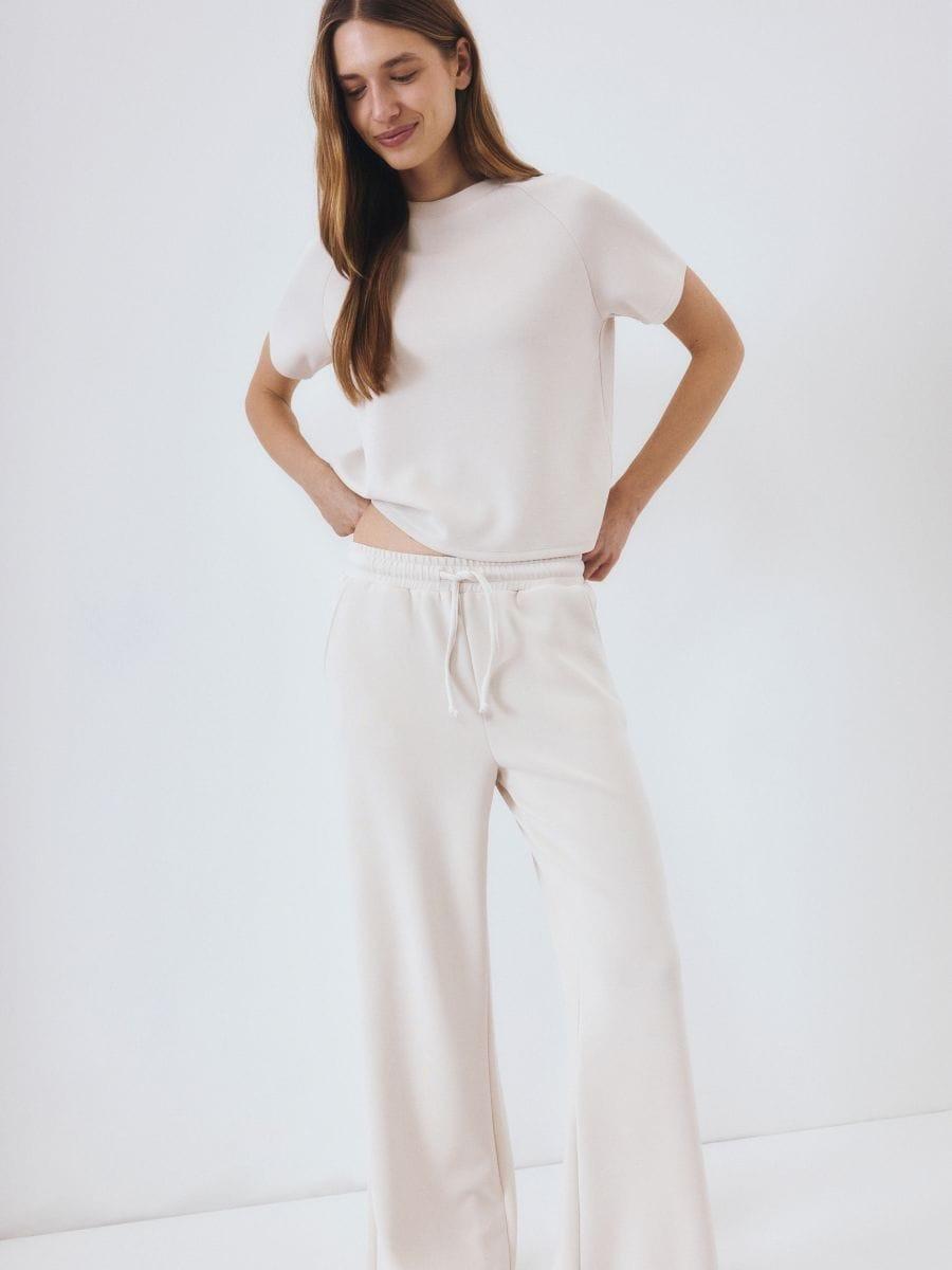Beige Sweatpants With Added Modal, , large image number 0