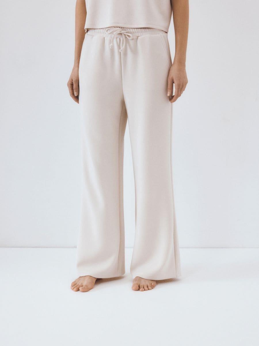 Beige Sweatpants With Added Modal, , large image number 1