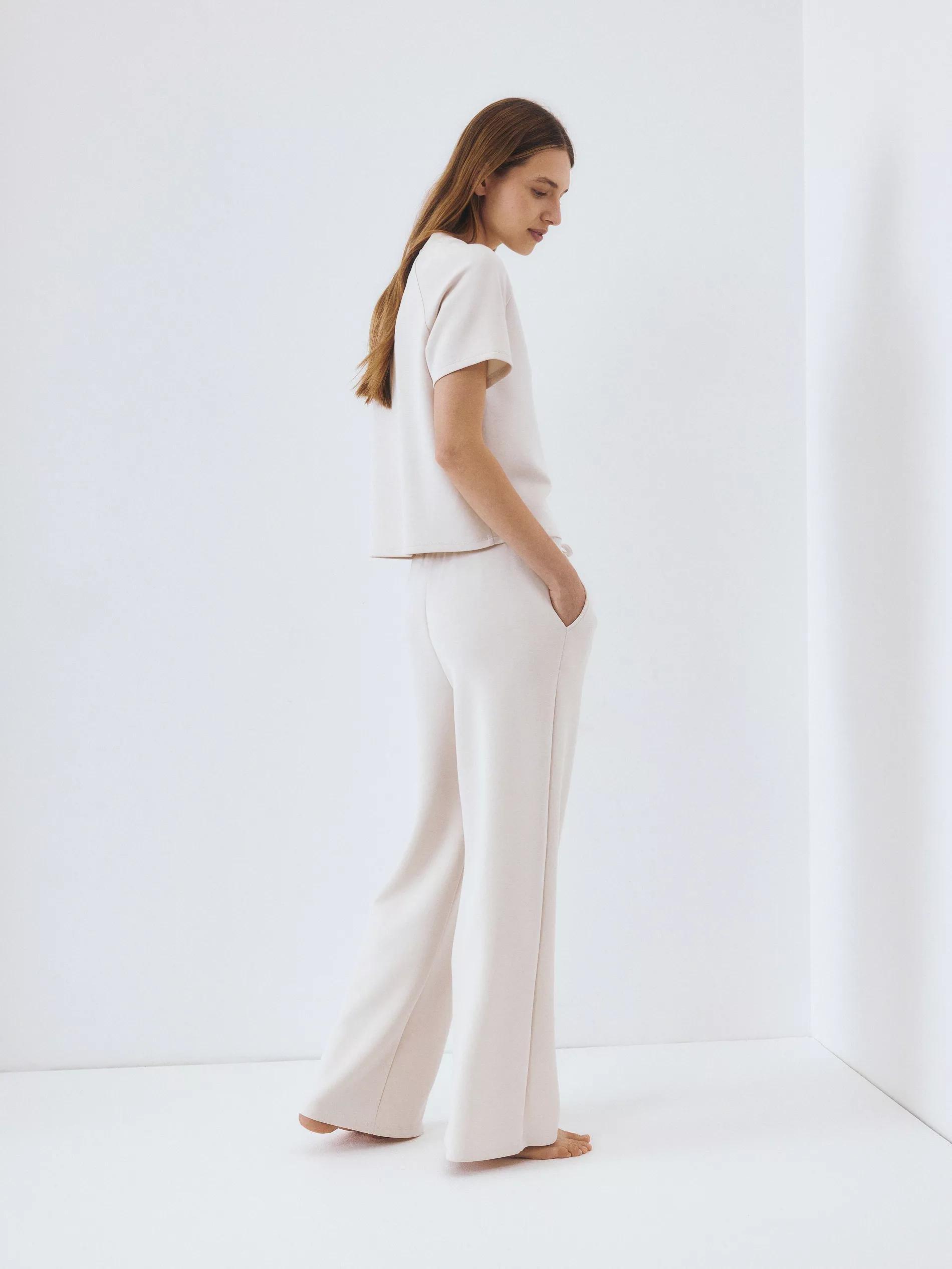 Beige Sweatpants With Added Modal, Beige, large image number 3