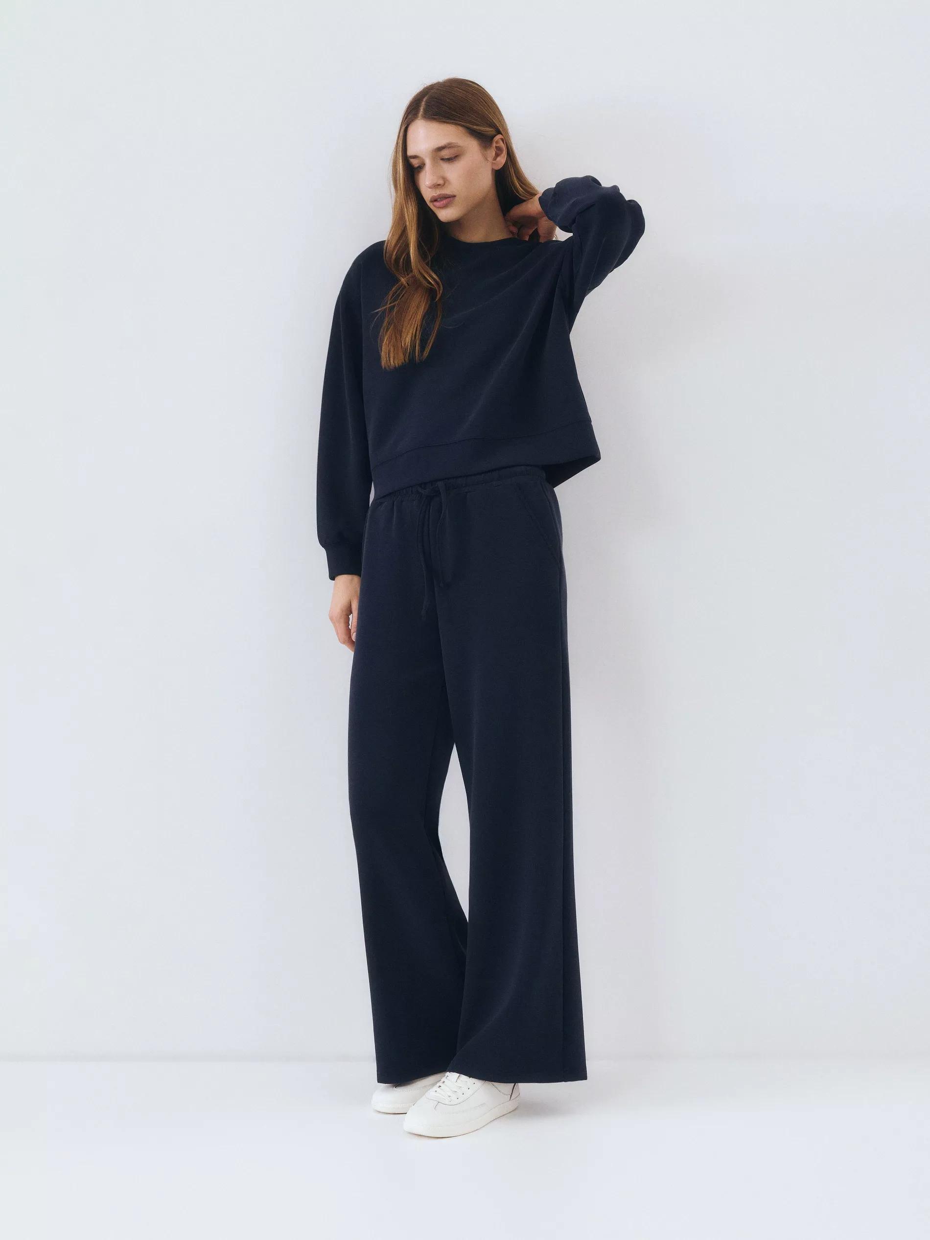 Navy Sweatpants With Added Modal, , large image number 0