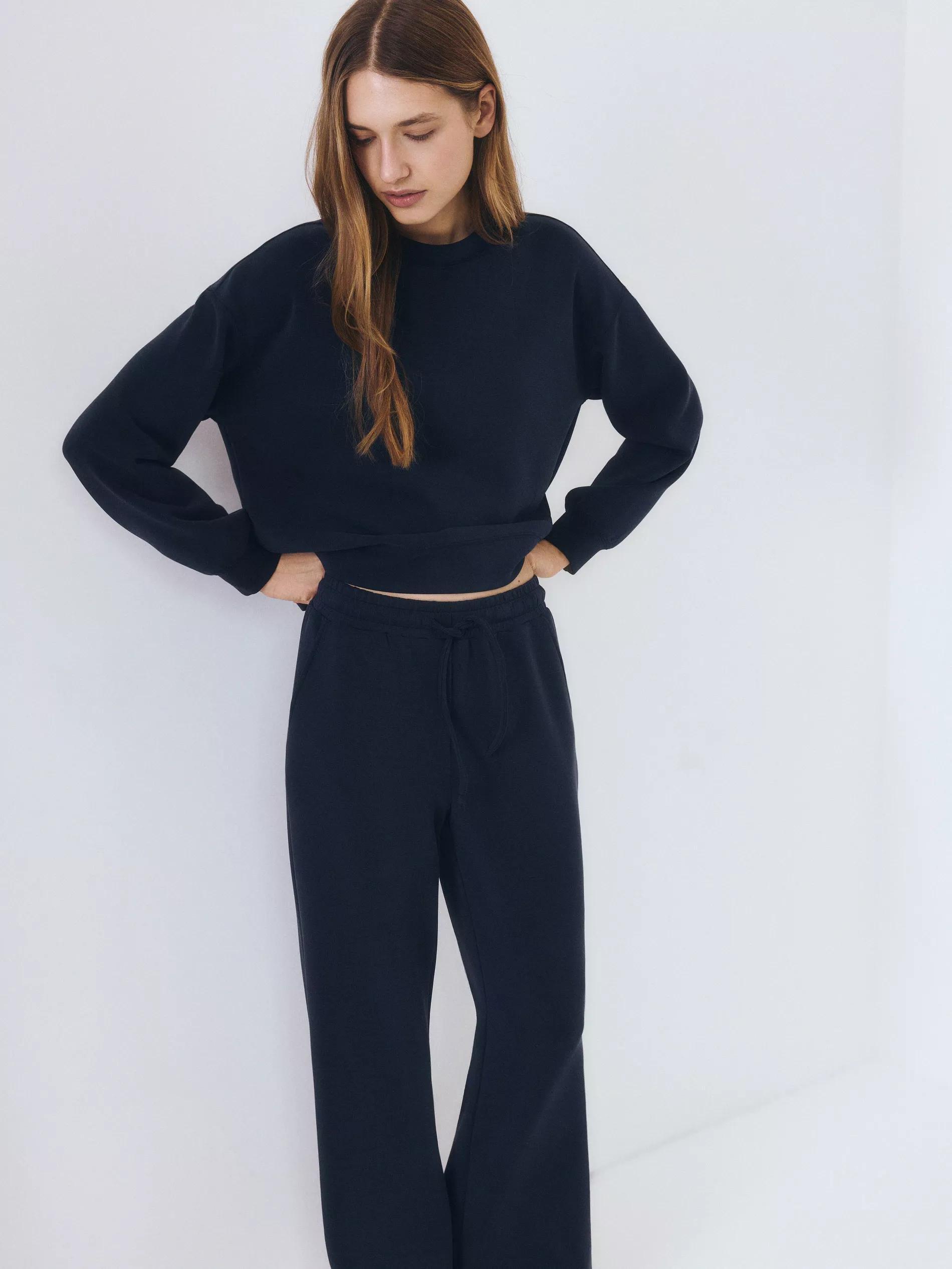 Navy Sweatpants With Added Modal, , large image number 2