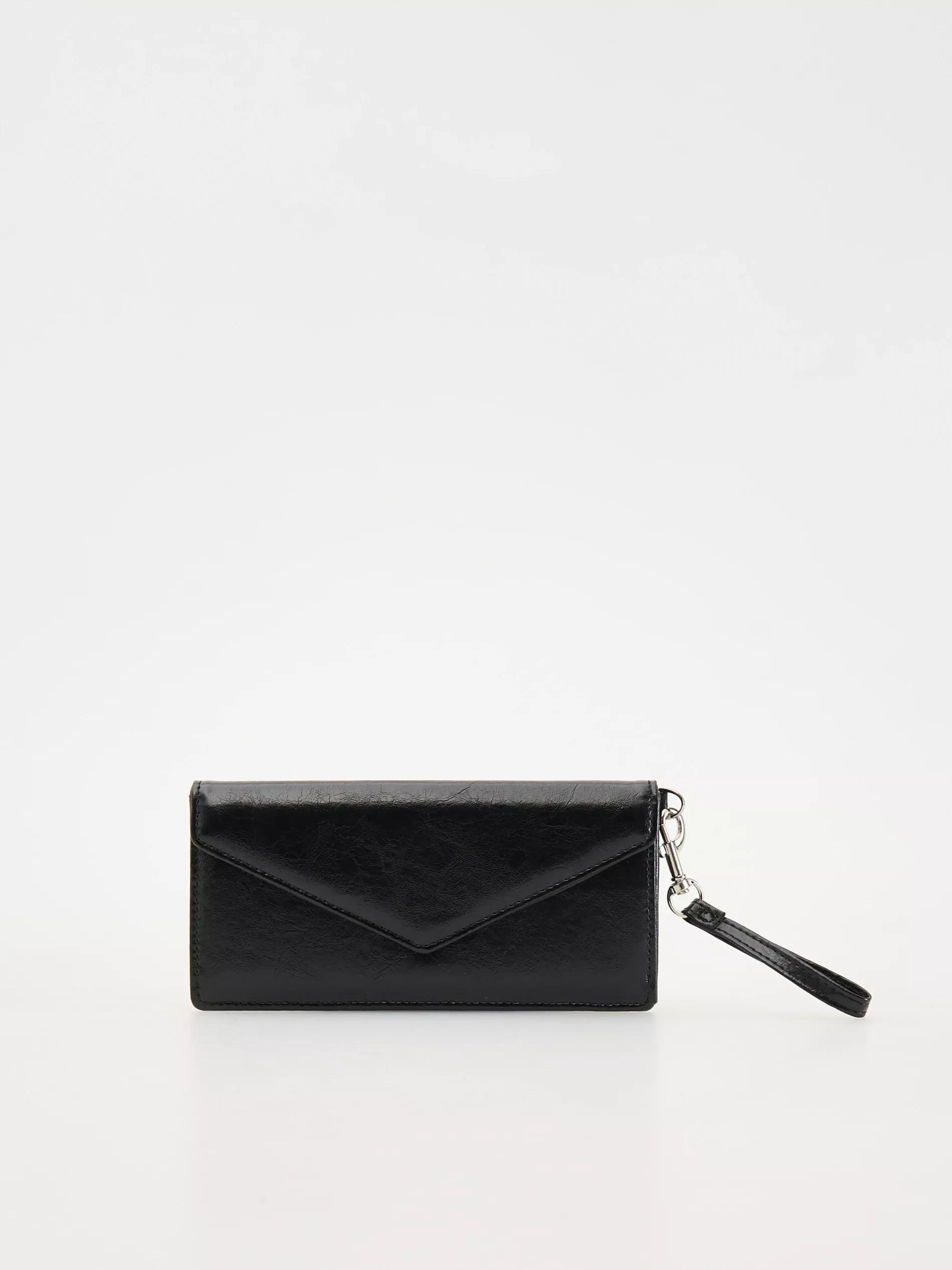 Black Wallet Made Of Imitation Leather, Black, large image number 0