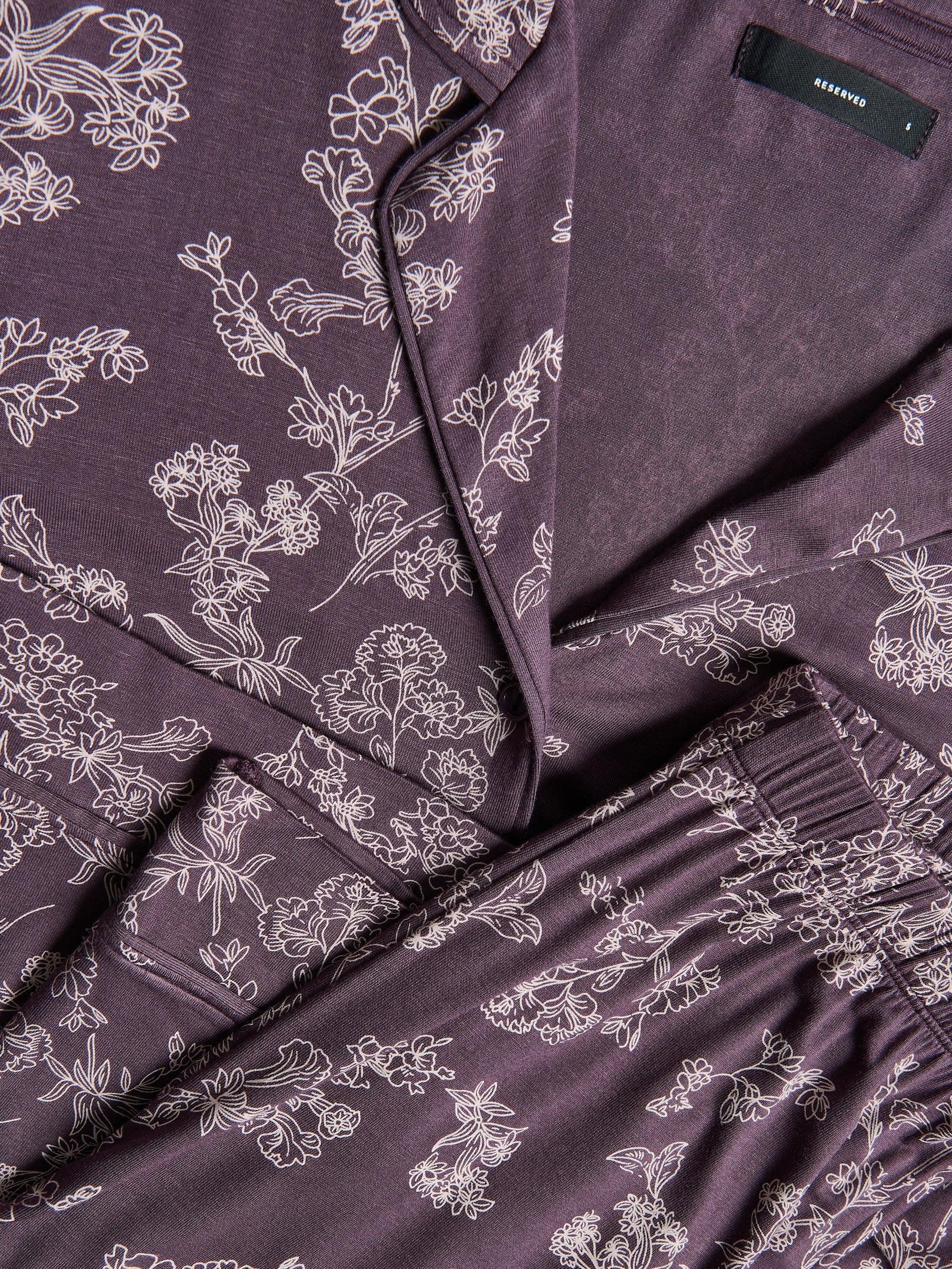 Purple Two Piece Viscose Pyjama Set, Purple, large image number 5