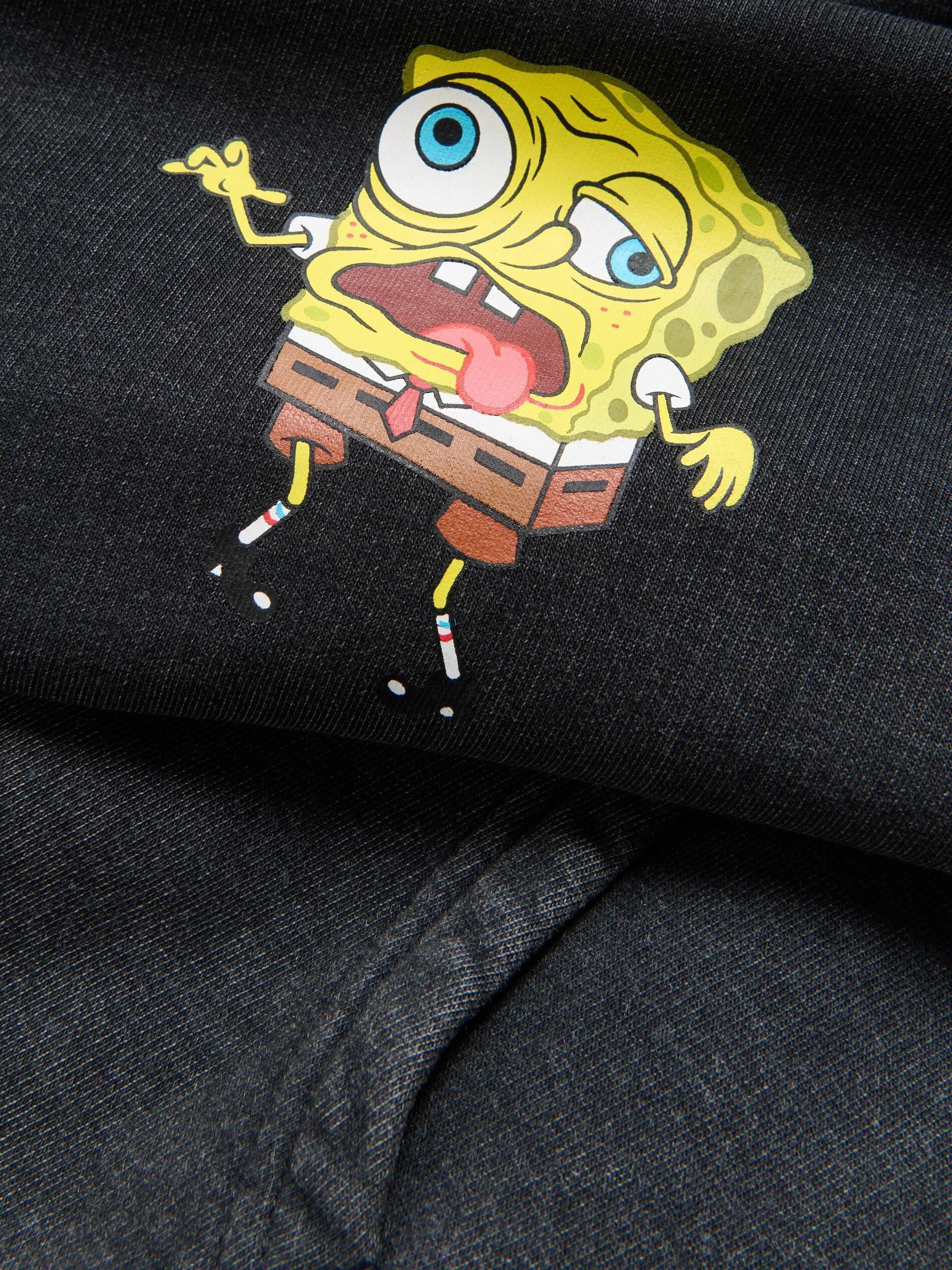 Black Cotton Spongebob Sweatshirt, Black, medium