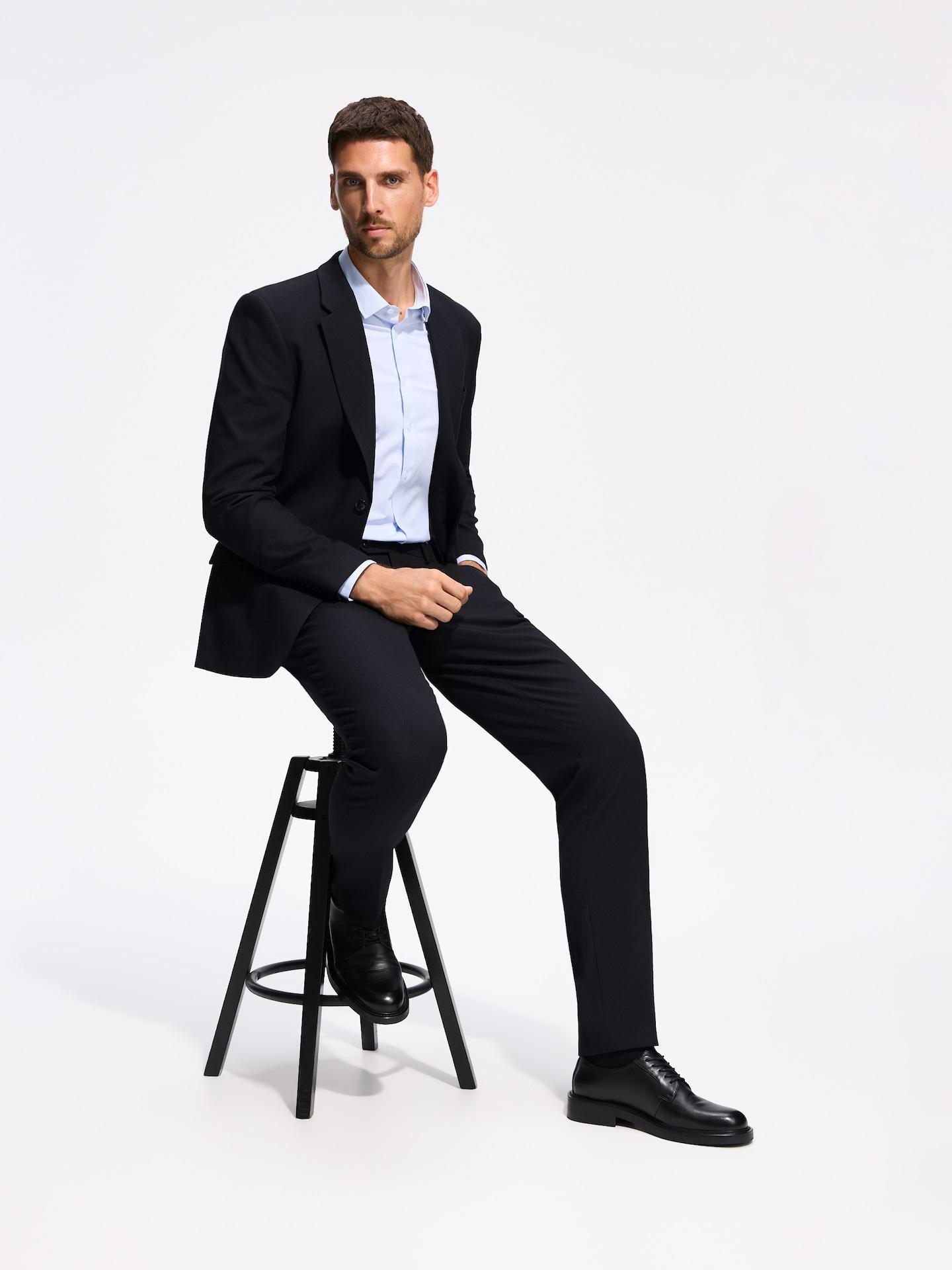 Navy Slim Fit Suit Trousers, Navy, medium