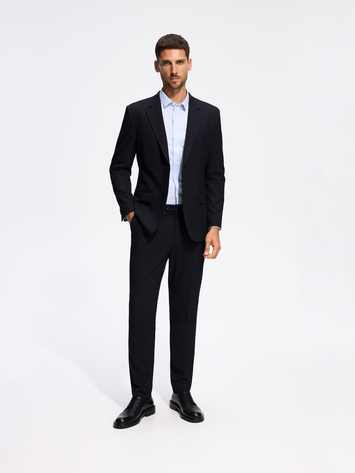 Navy Slim Fit Suit Trousers, Navy, medium
