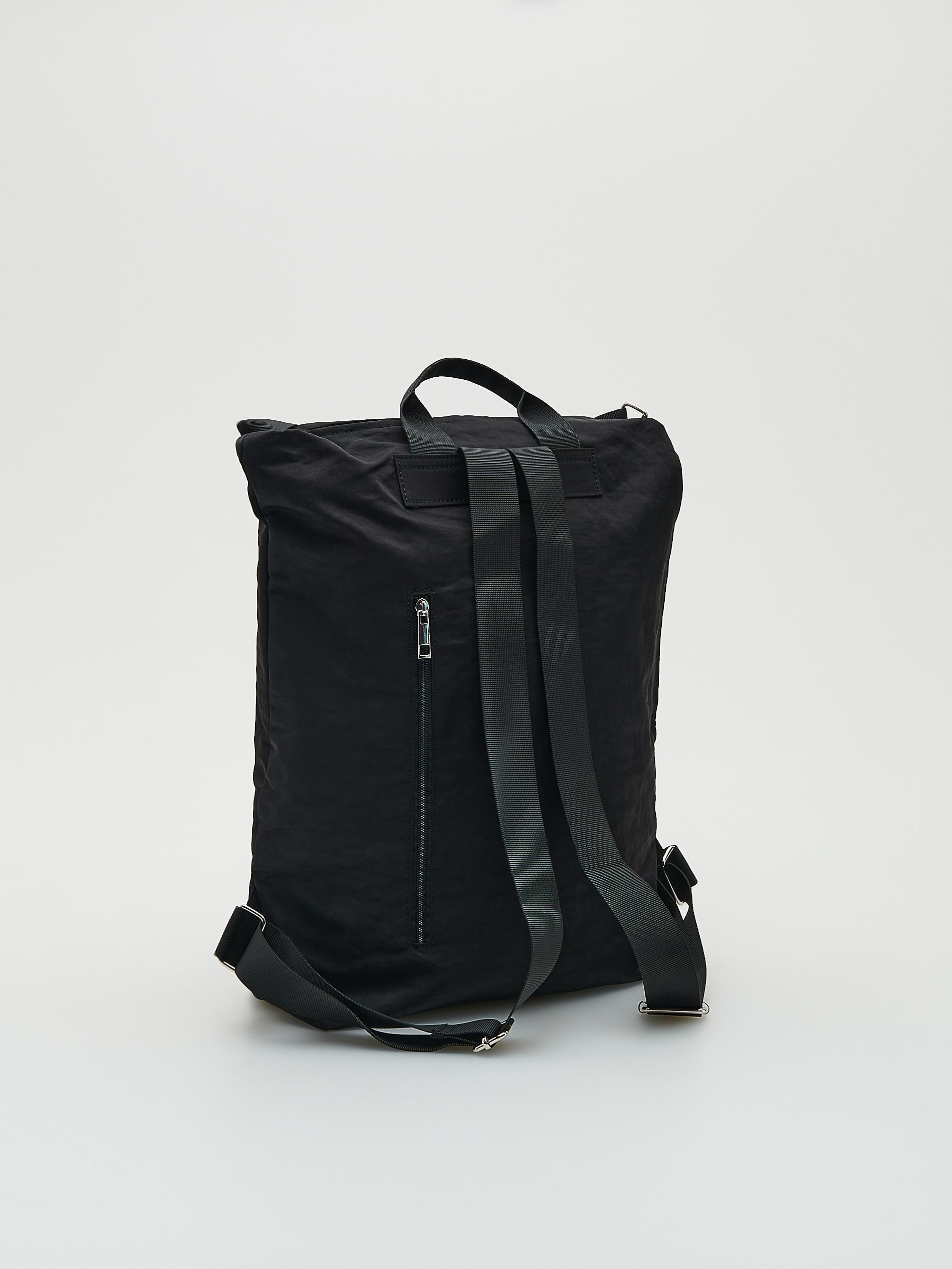 Black Plain Backpack With Handle, , large image number 1