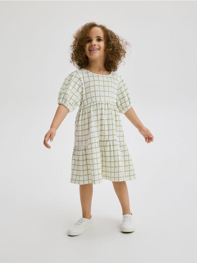 Multicolour Check Dress, Kids Girls, , large image number 0