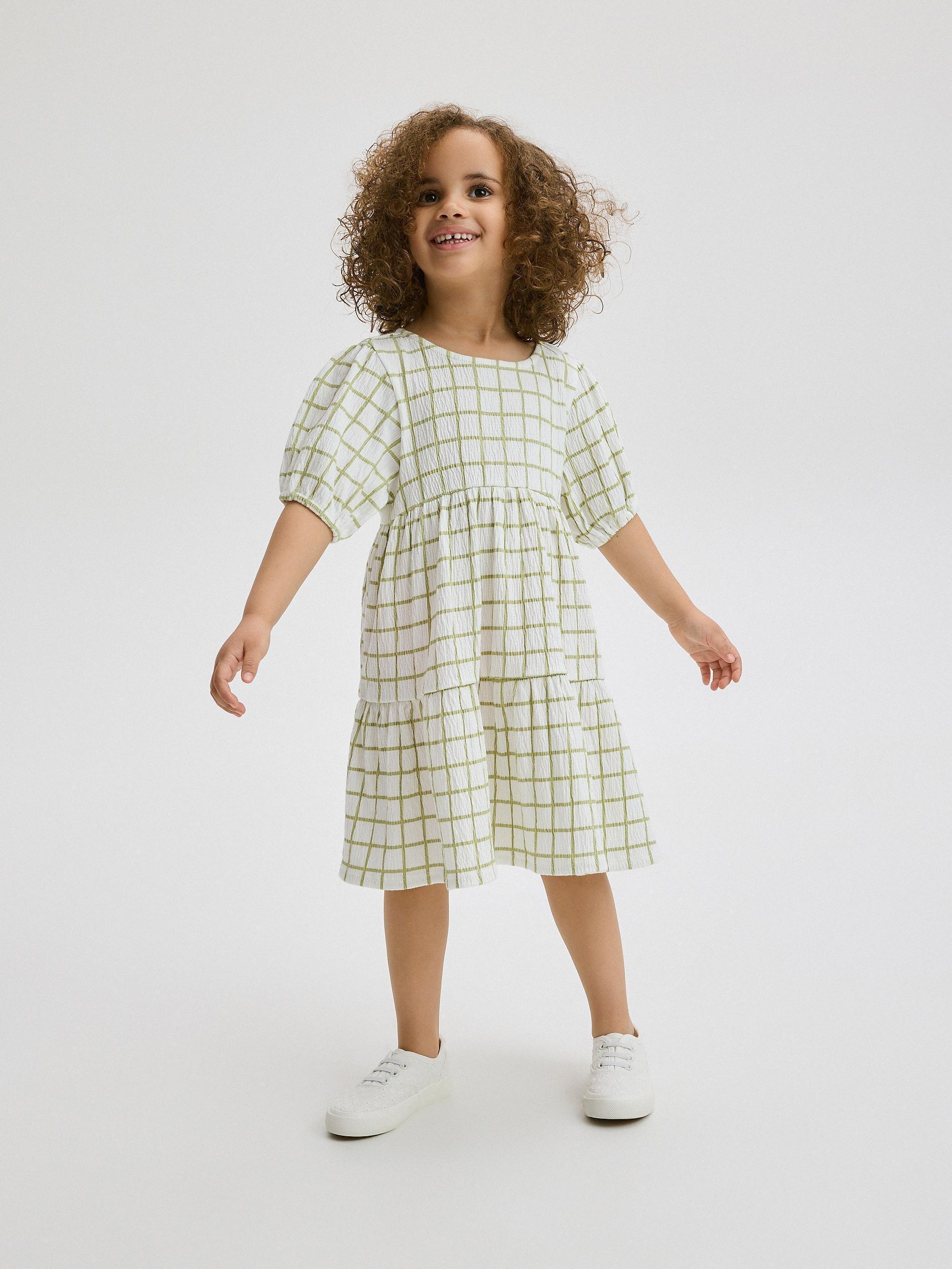 Multicolour Check Dress, Kids Girls, , large image number 1