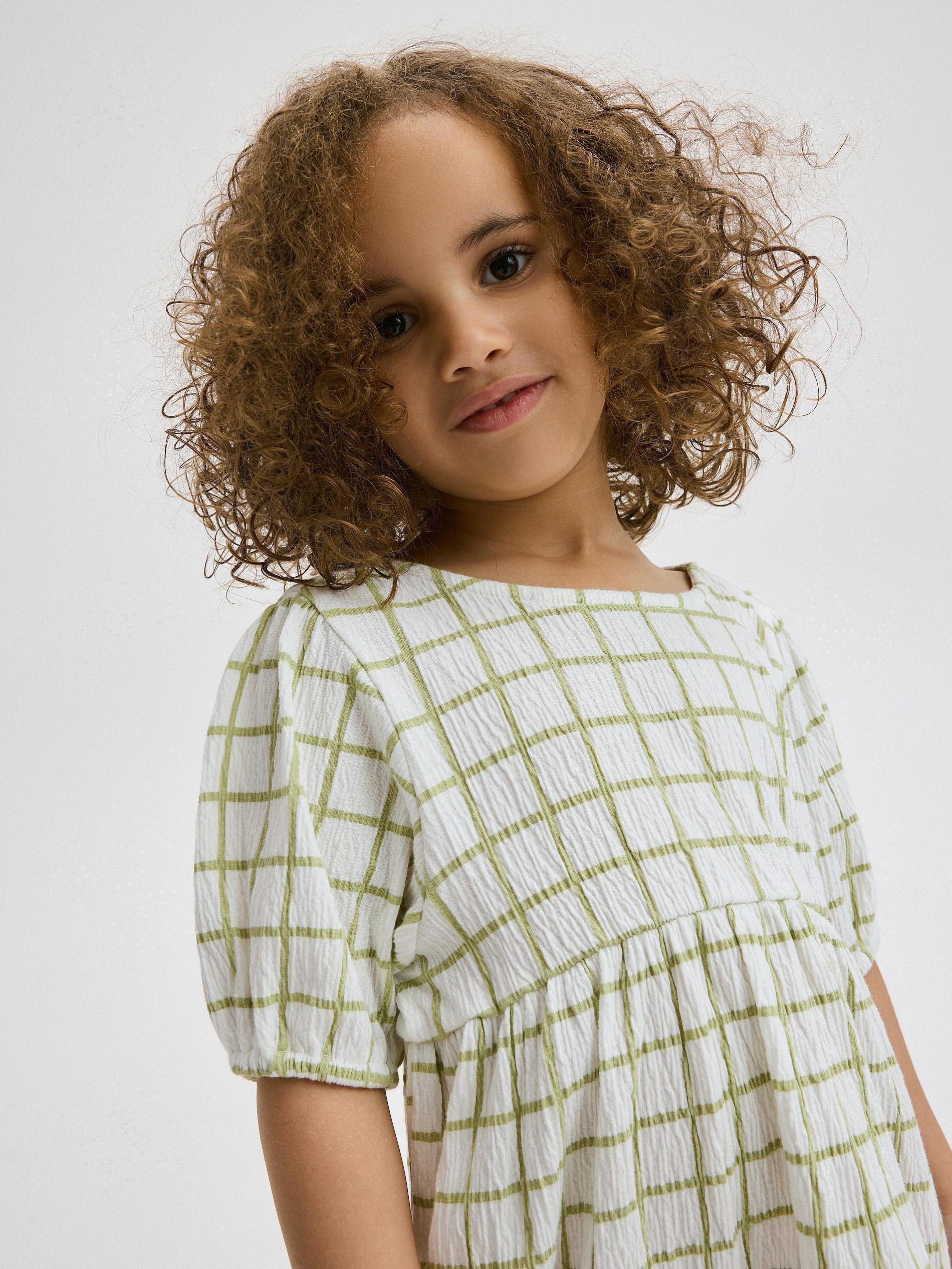 Multicolour Check Dress, Kids Girls, , large image number 2