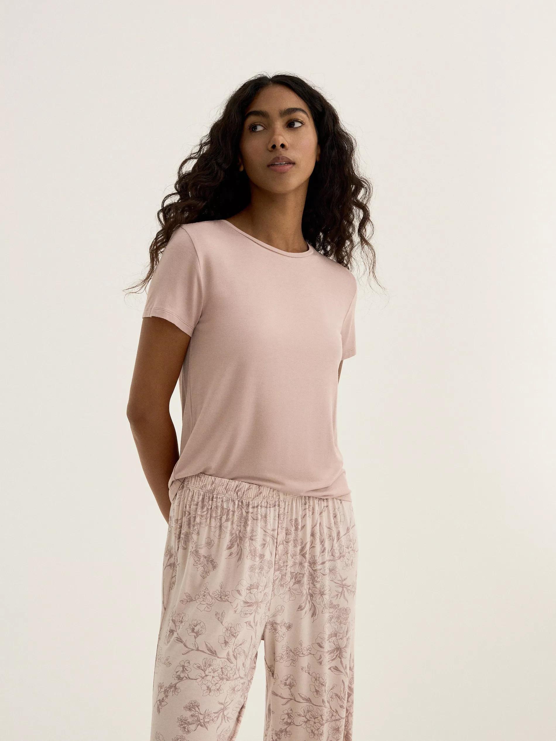 Beige Two-Piece Viscose Pyjama Set, Beige, large image number 1