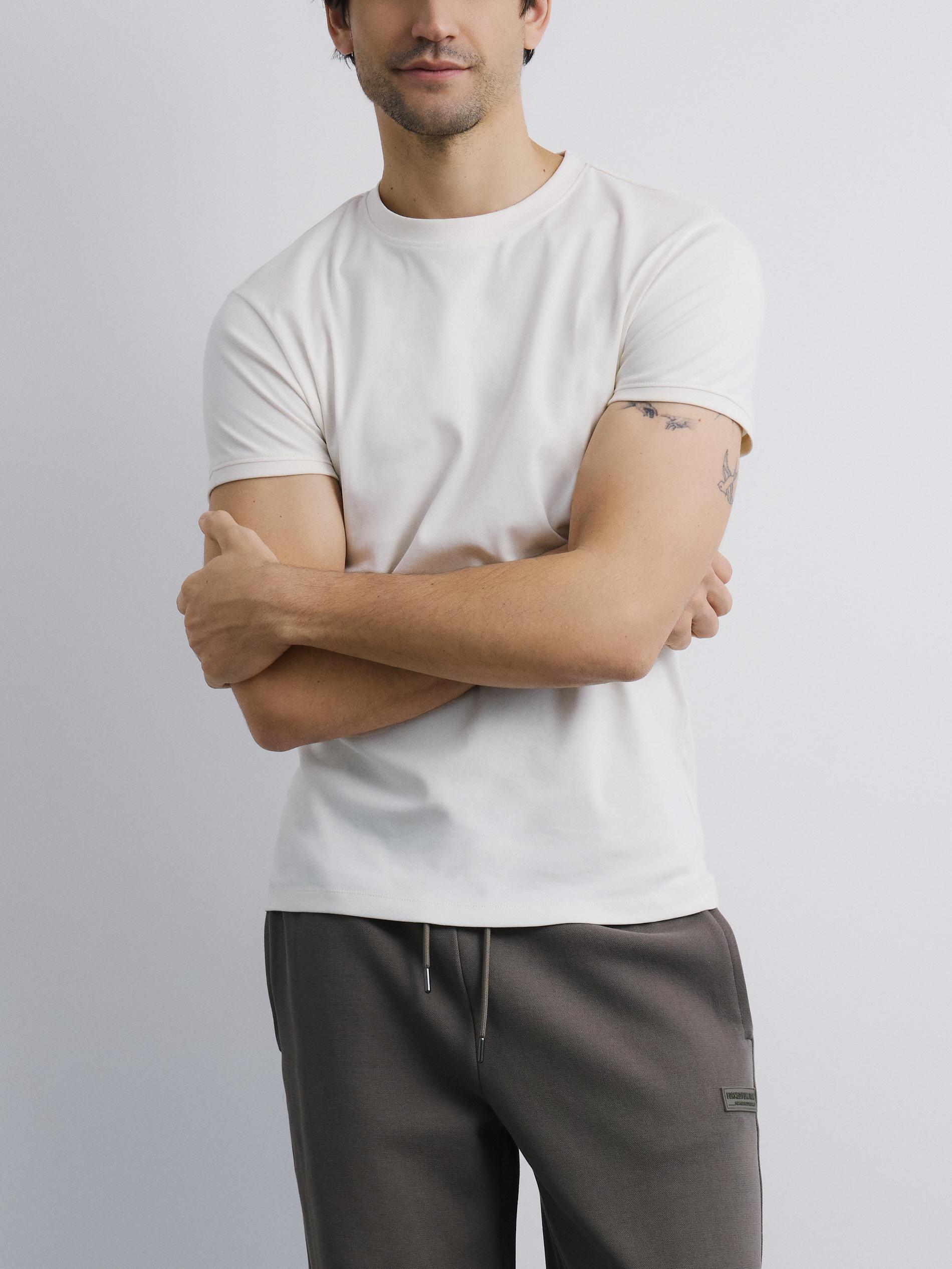 Cream Slim Fit T-Shirt, Ivory, medium