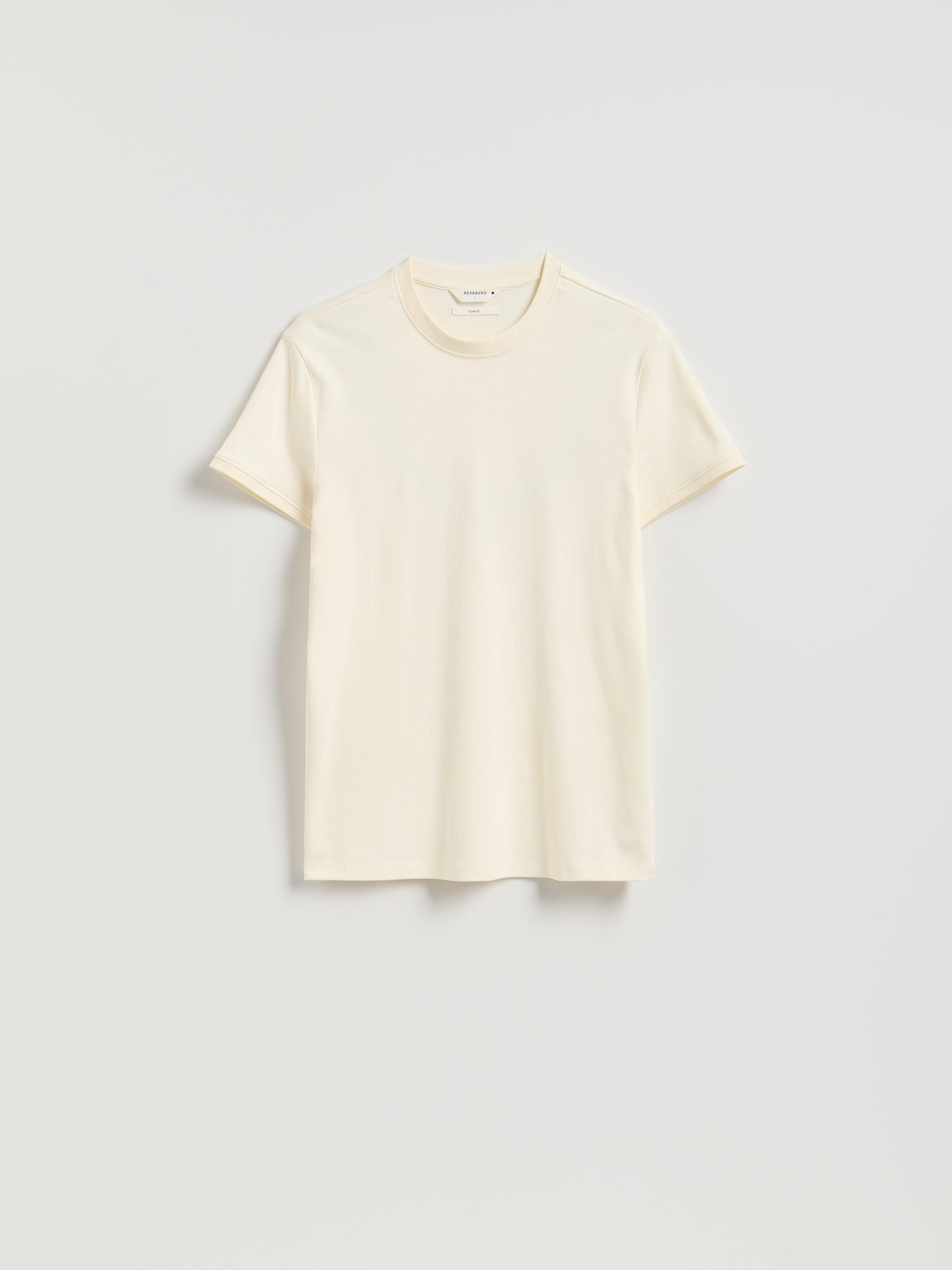 Cream Slim Fit T-Shirt, Ivory, large image number 4