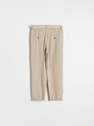 Reserved - Beige Linen Rich Trousers With Cord Belt