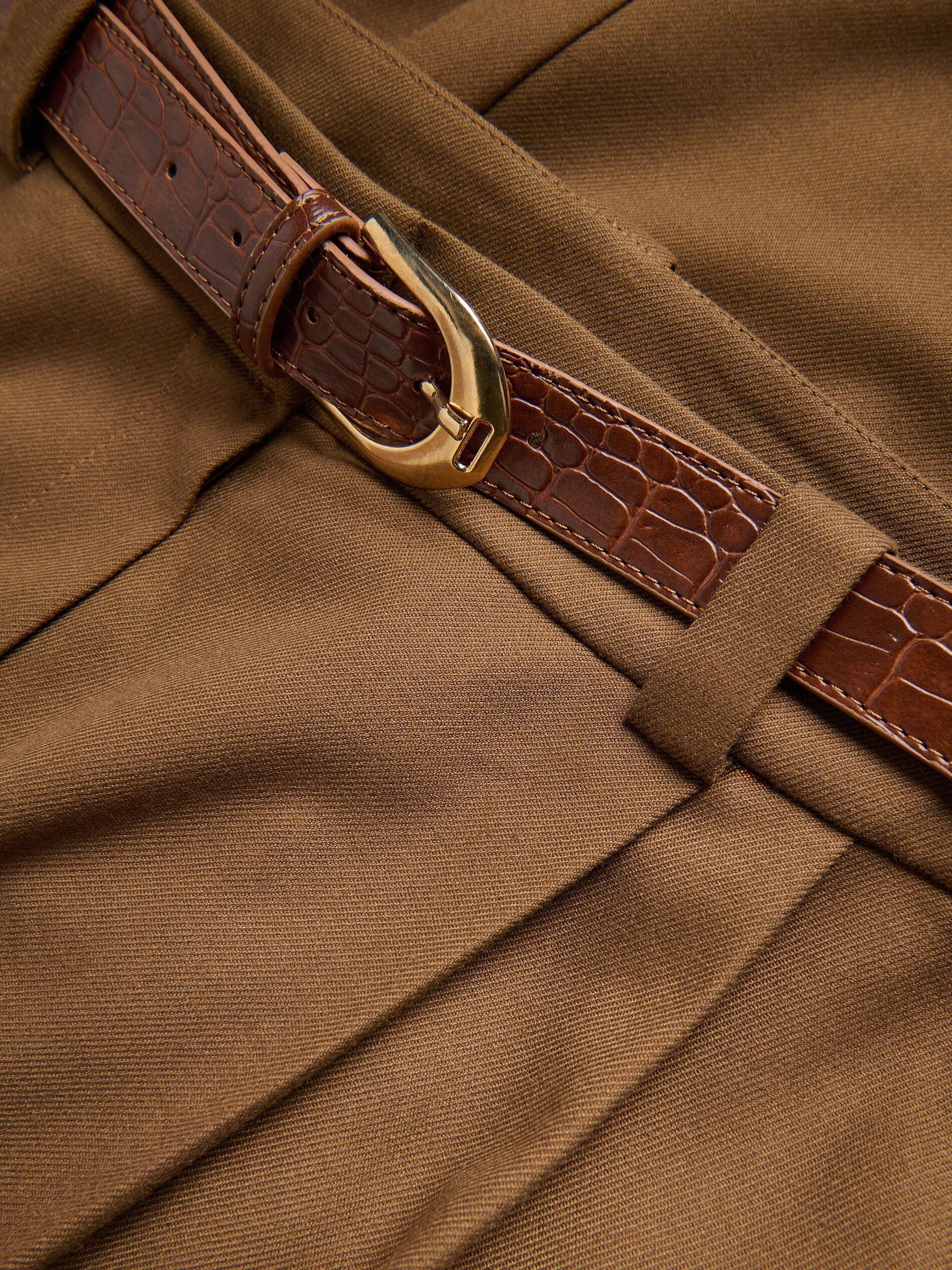 Golden Brown Trousers With Pleats, Brown, large image number 4