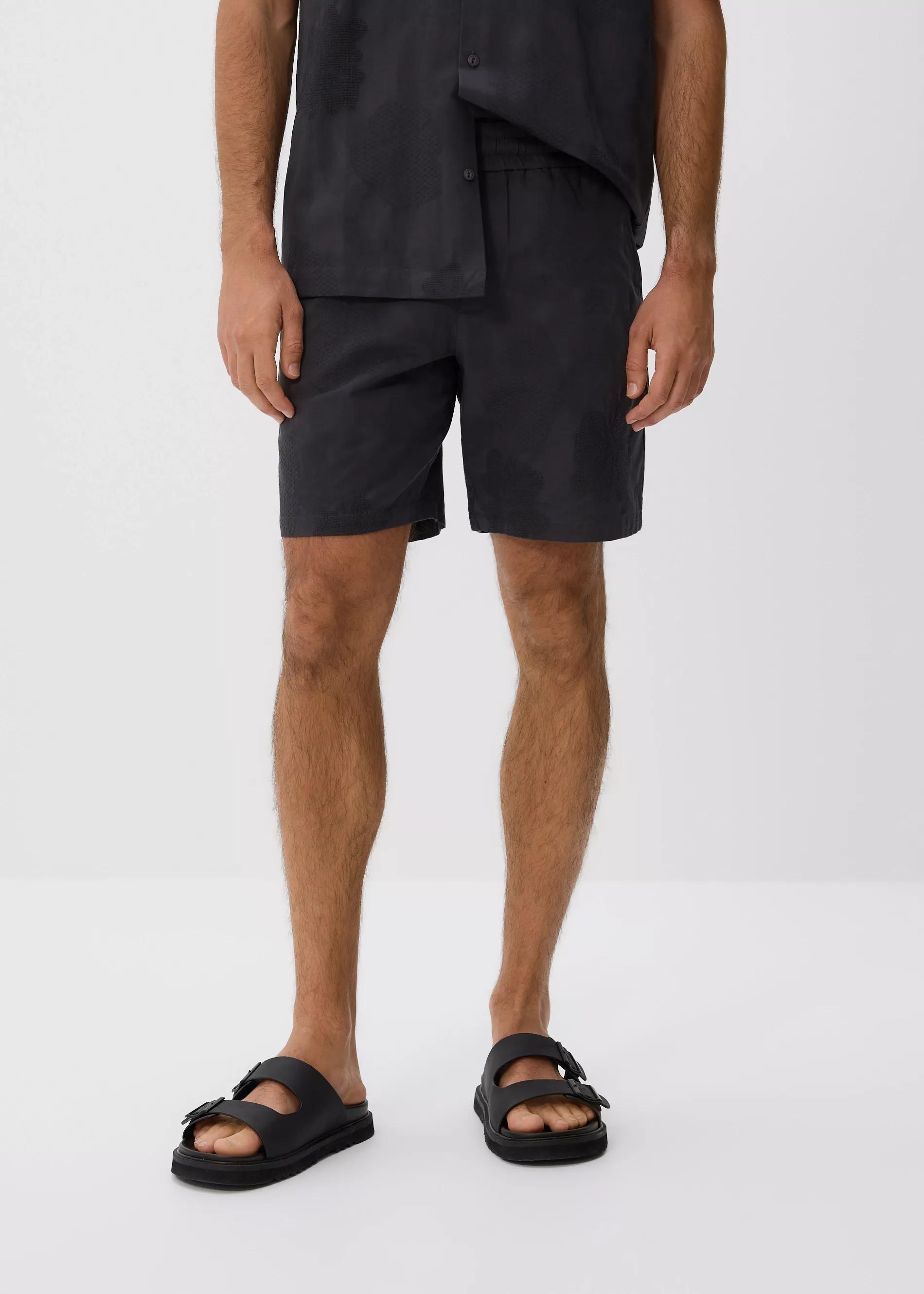 Grey Patterned Shorts, Grey, medium