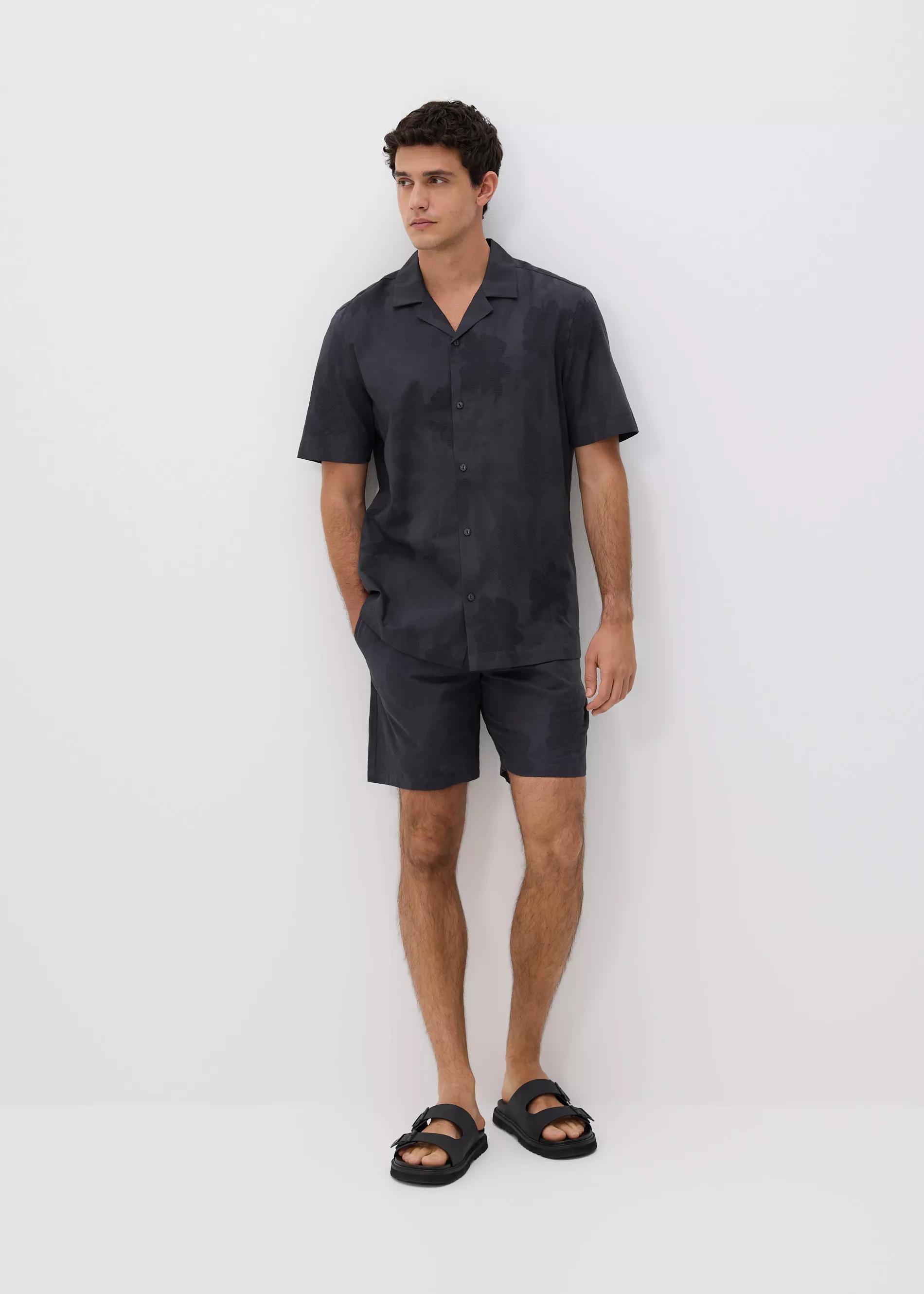 Grey Patterned Shorts, Grey, medium