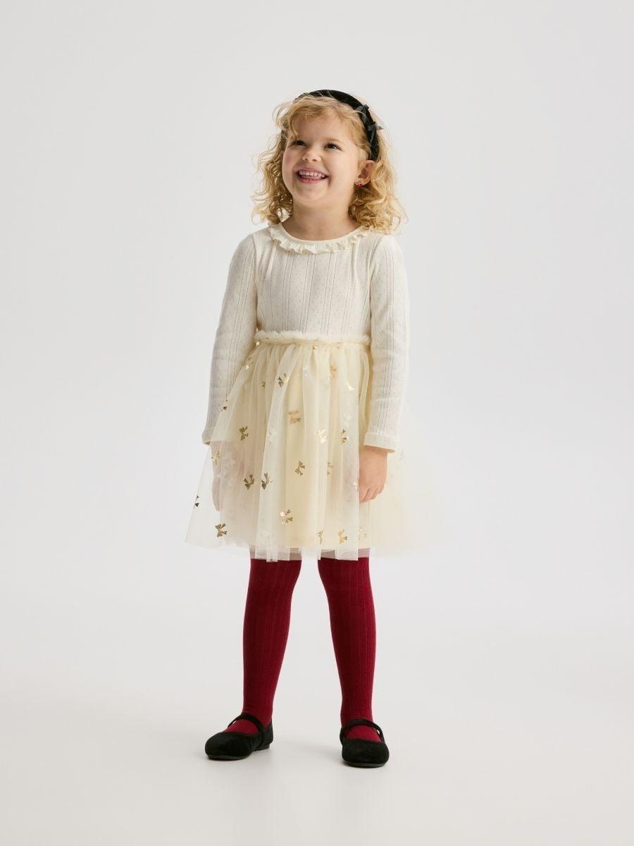Beige Dress, Kids Unisex, Ivory, large image number 0