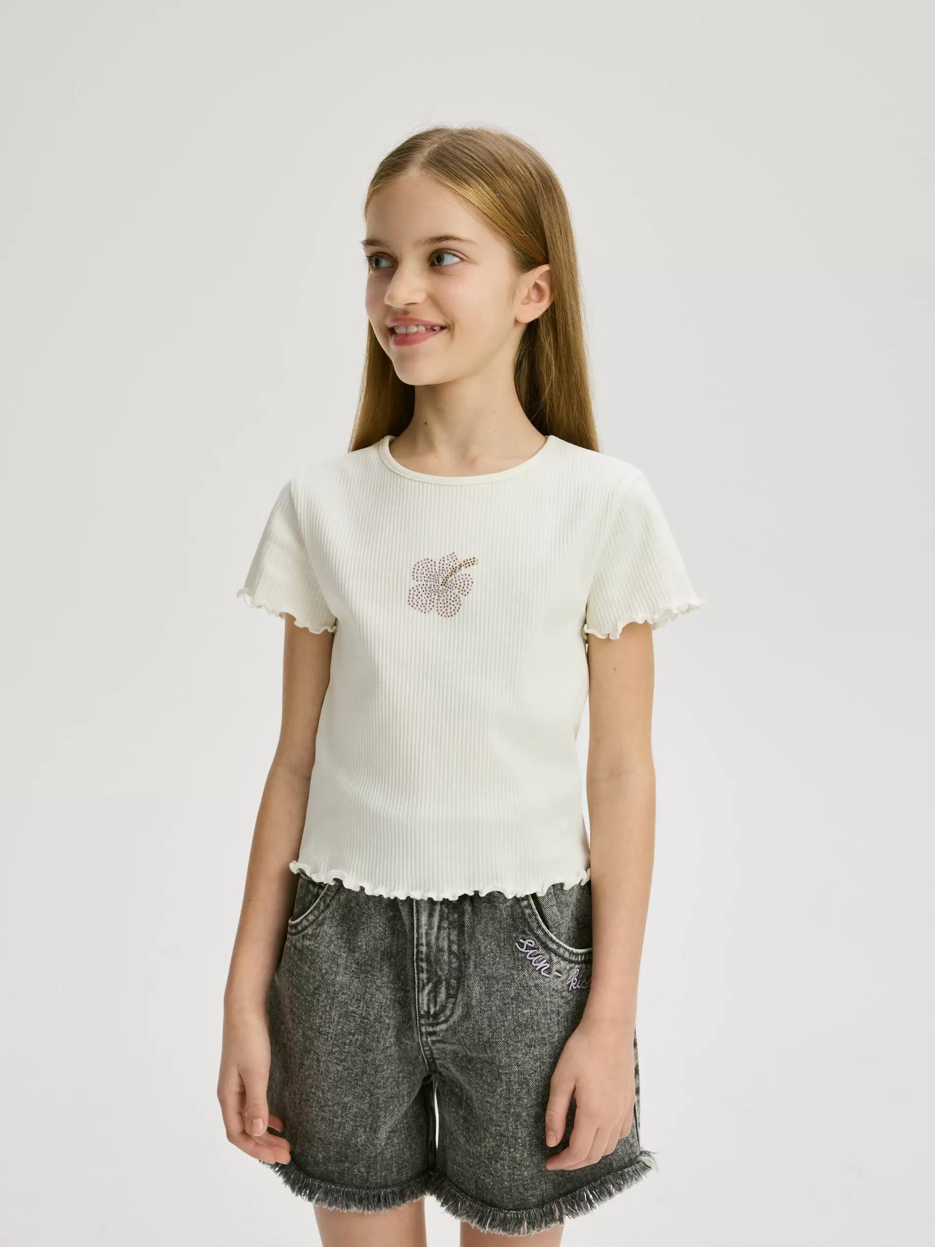 Cream Girls' T-Shirt, , large image number 0