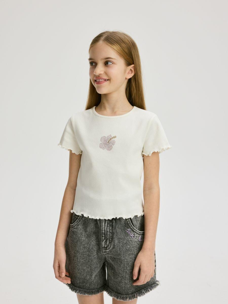Cream Girls' T-Shirt, , medium