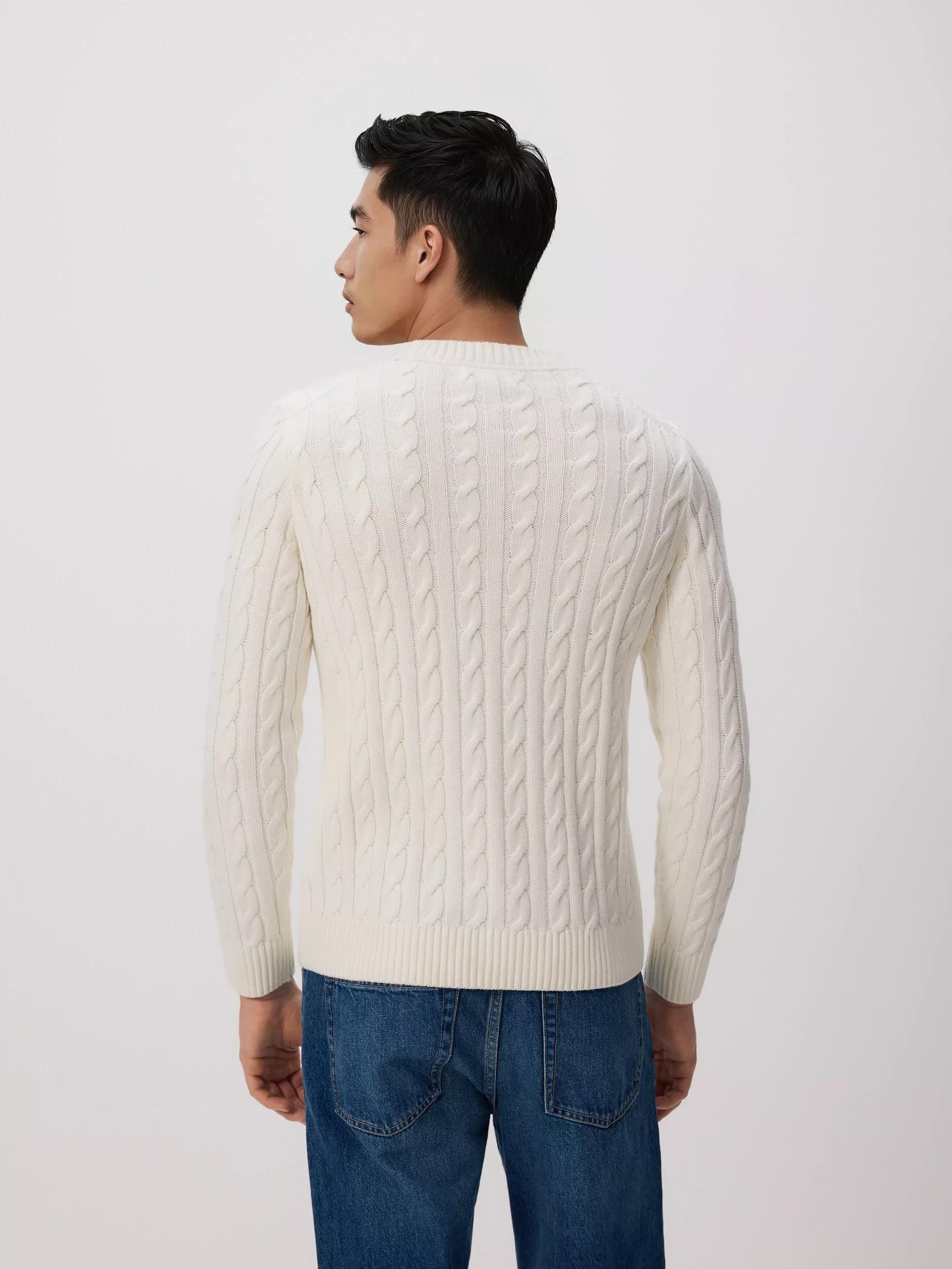 Cream Cable Knit Jumper, Ivory, large image number 2