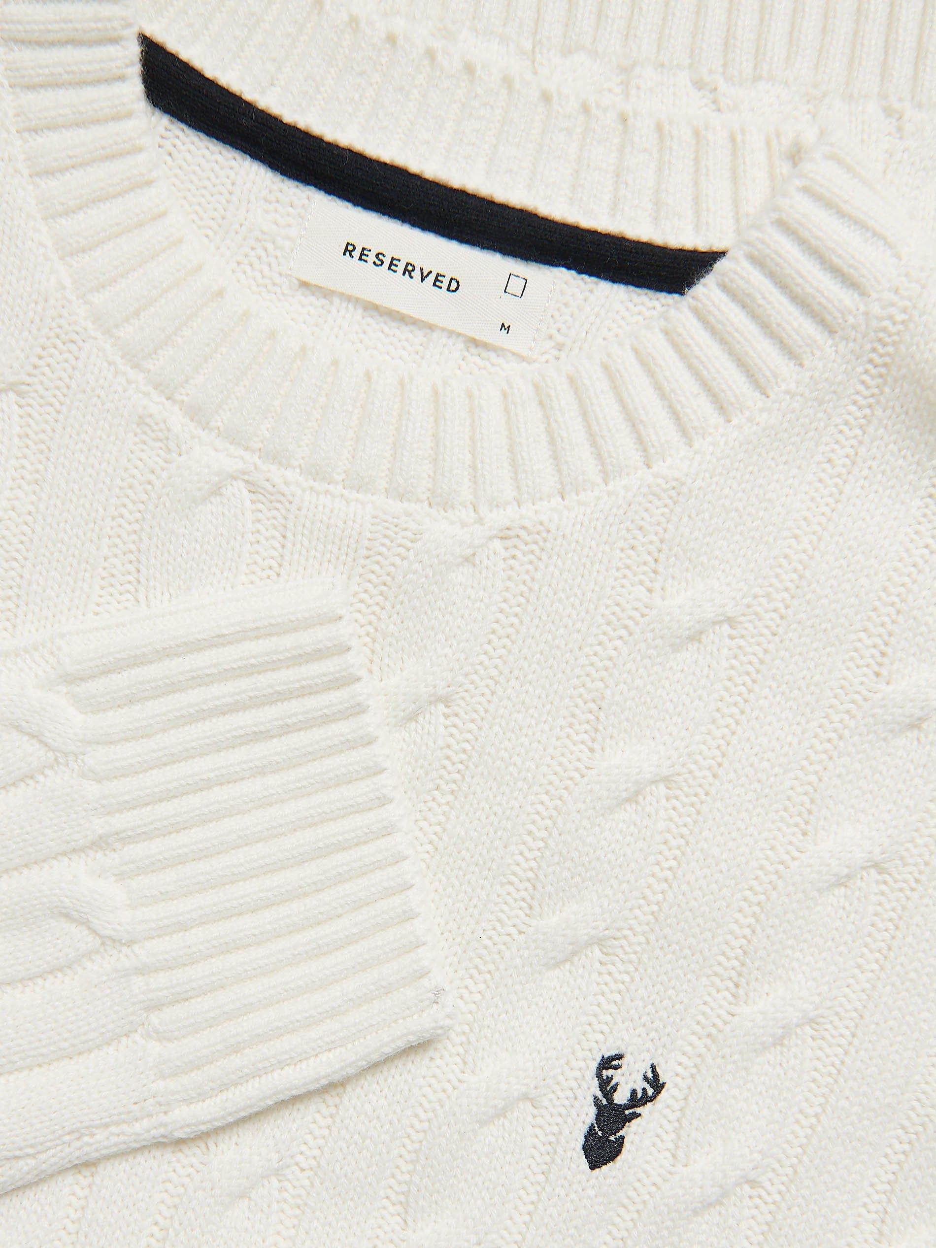 Cream Cable Knit Jumper, Ivory, large image number 4