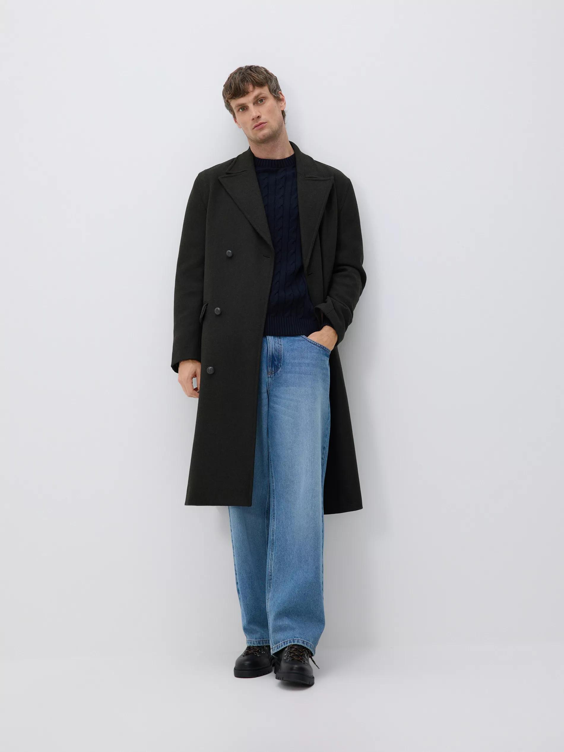 Navy Cable Knit Jumper, Navy, large image number 1