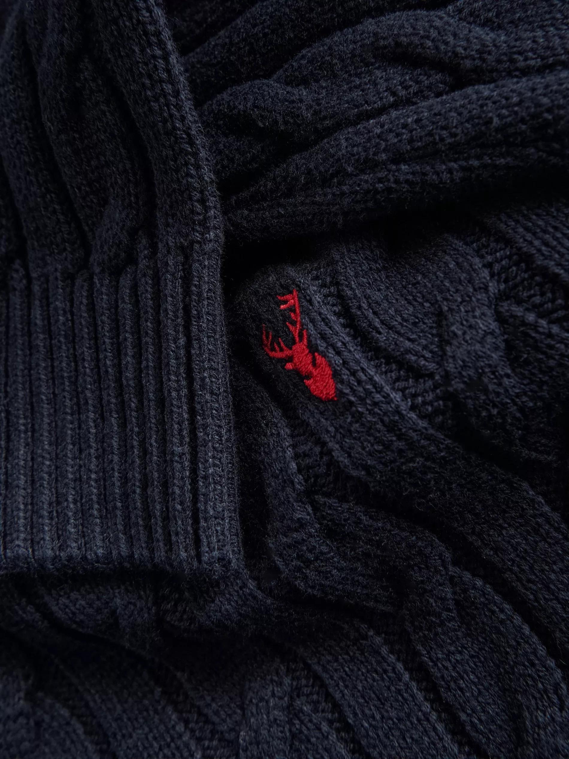 Navy Cable Knit Jumper, Navy, large image number 5