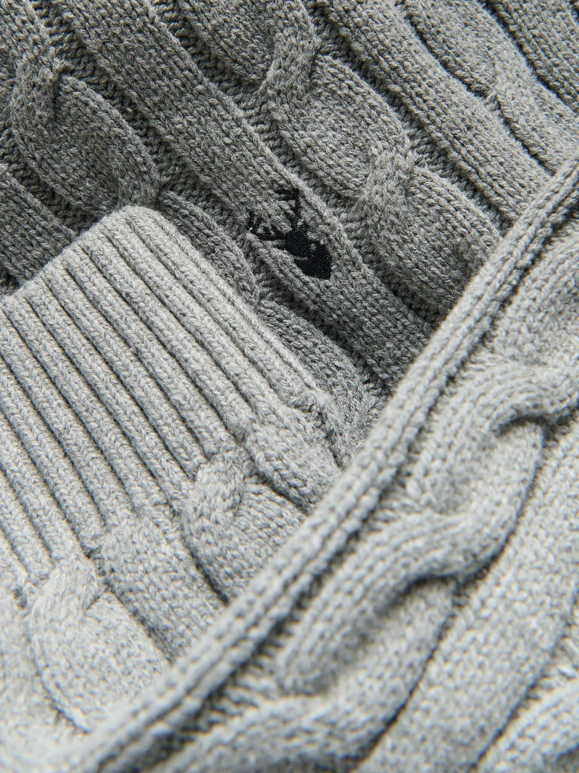Grey Cable Knit Jumper, Grey, large image number 5