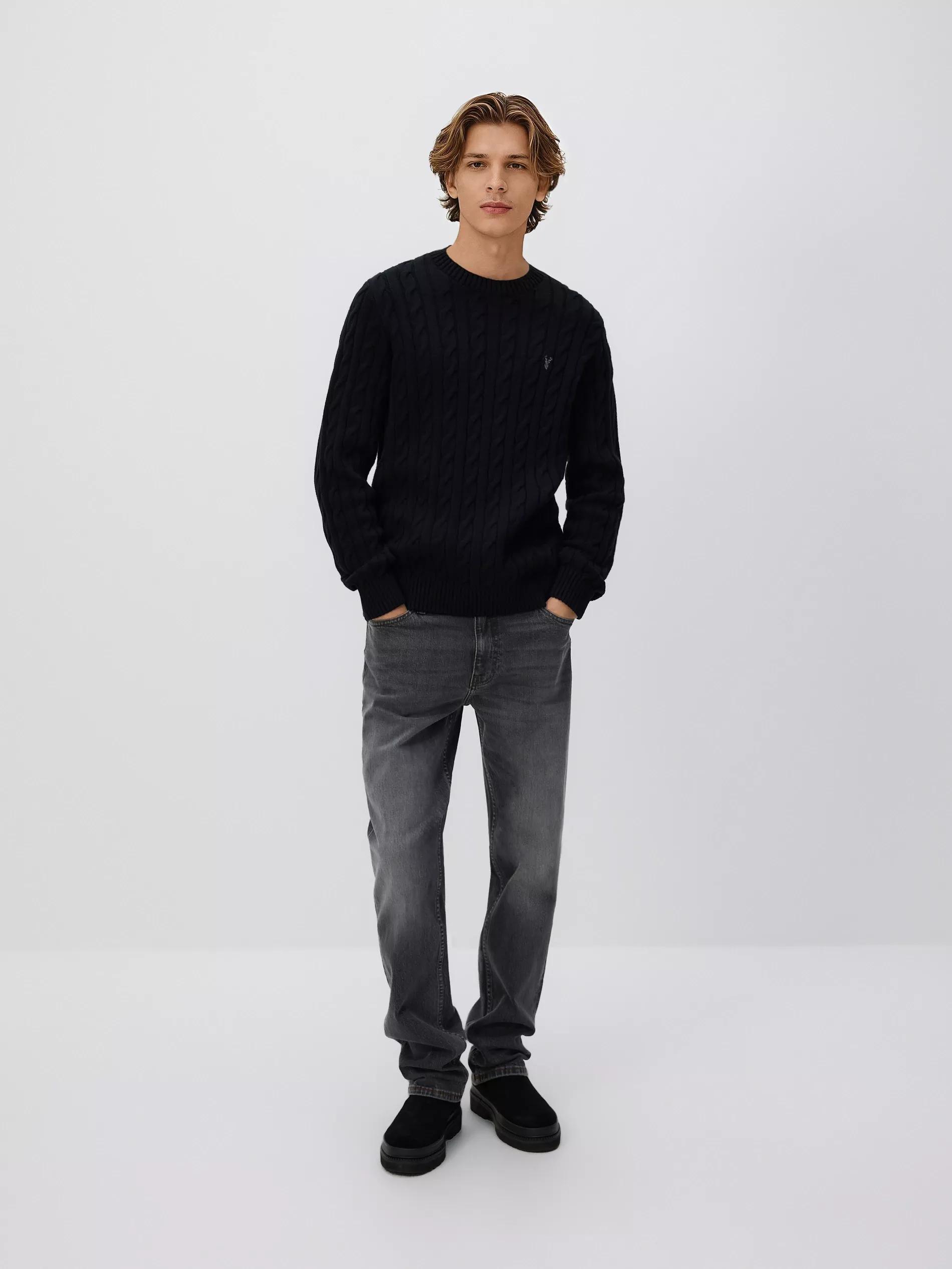 Black Jumper With Christmas Pattern, Black, large image number 1