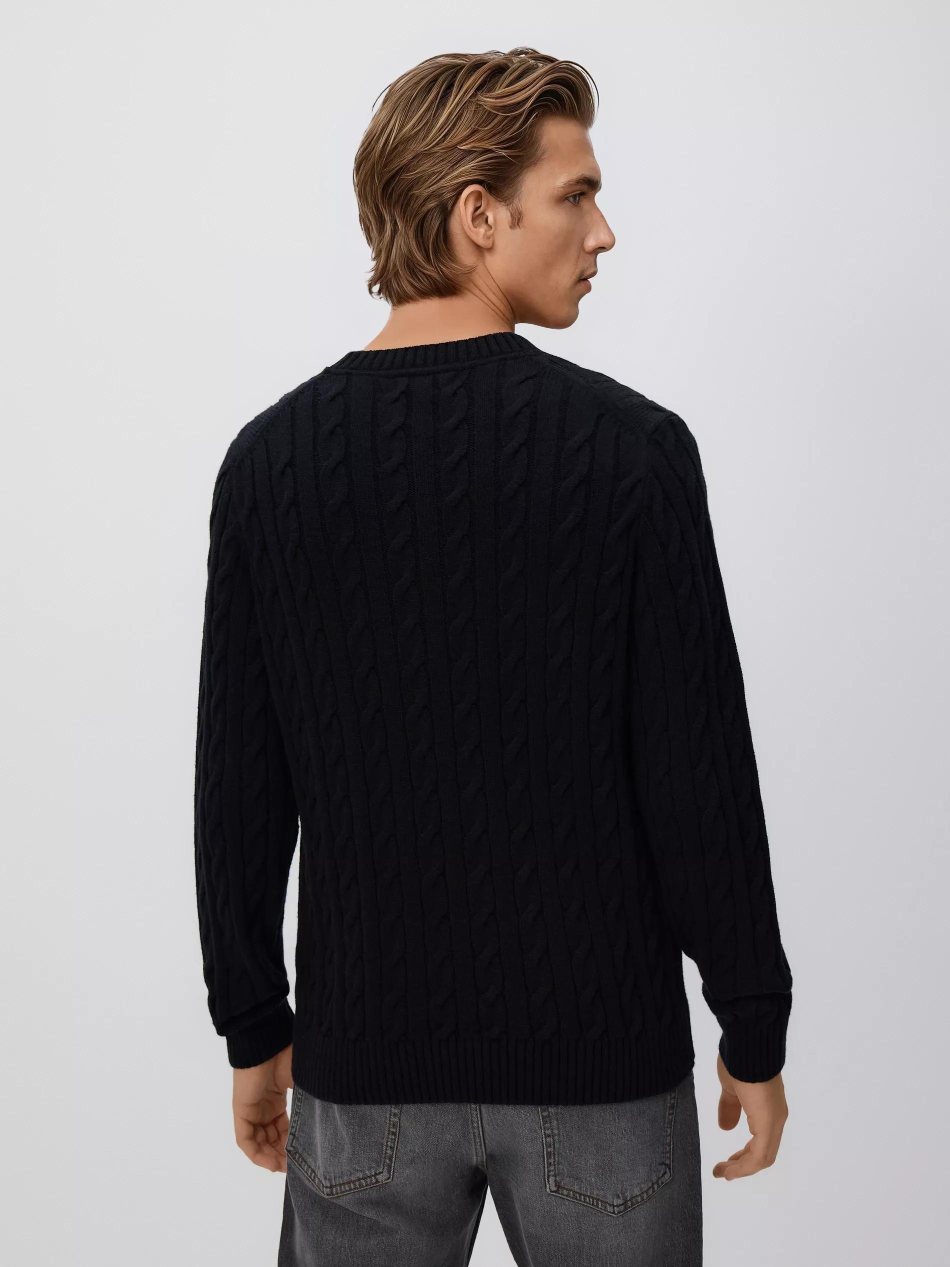 Black Jumper With Christmas Pattern, Black, large image number 3