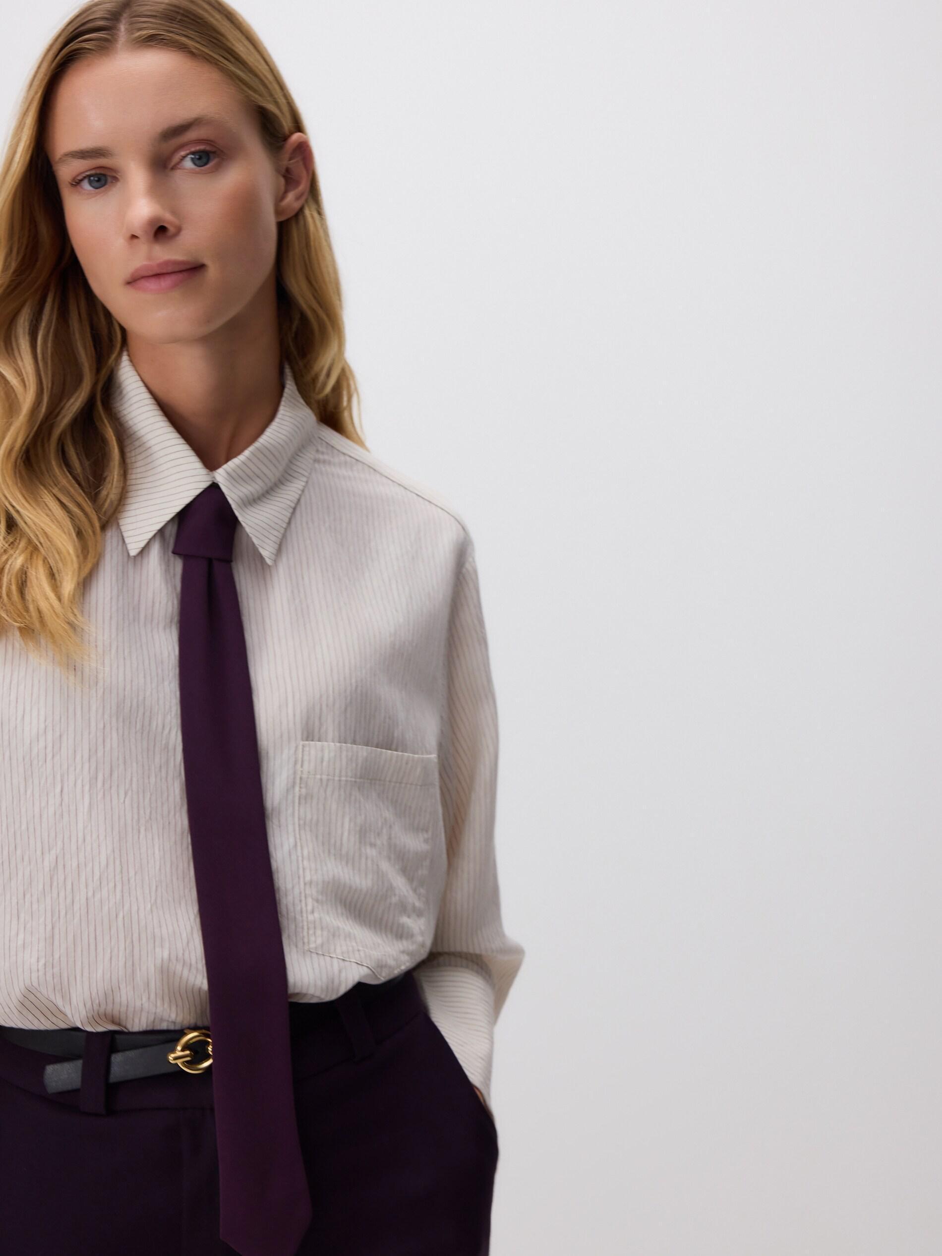 Purple Trousers With Tie Waist Belt, Purple, large image number 3